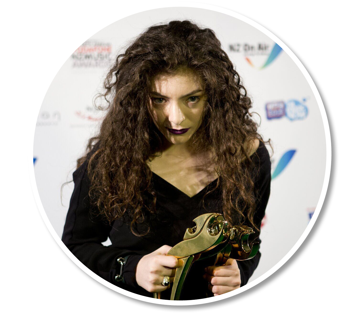 Lorde with her 2013 tūī awards. Photo / Dean Purcell
