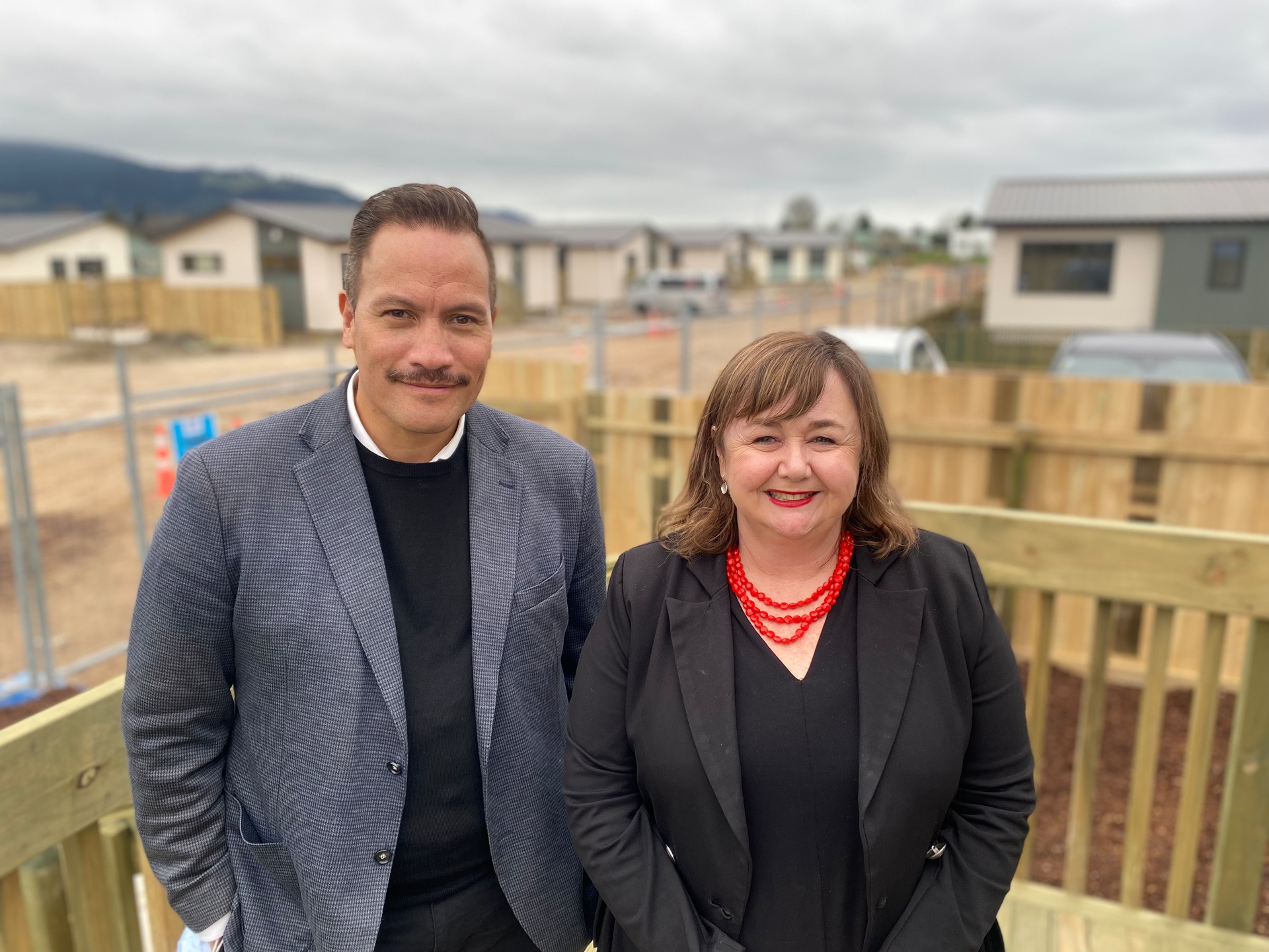 Former Housing Minister Megan Woods at a build site.  Photos / Kelly Makiha
