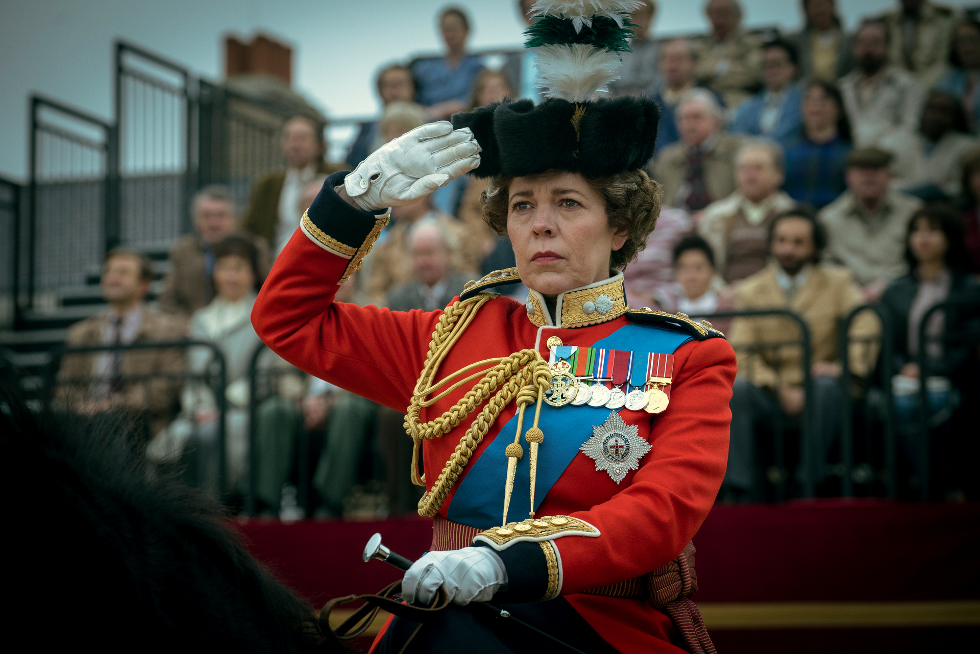 Olivia Colman portrays Queen Elizabeth II in a scene from The Crown. Photo / Netflix