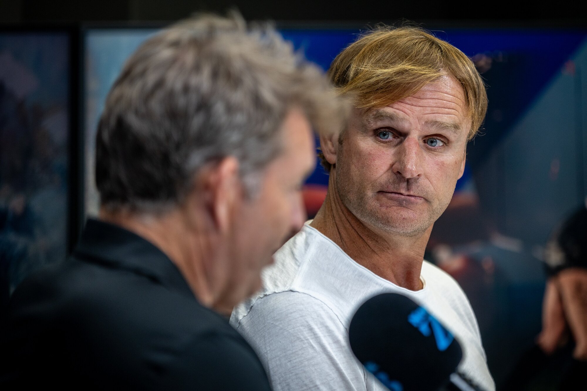 New Zealand Rugby bosses, including Mark Robinson, left, hired Scott Robertson, right, to replace Ian Foster at the end of his term. Photo / Michael Craig