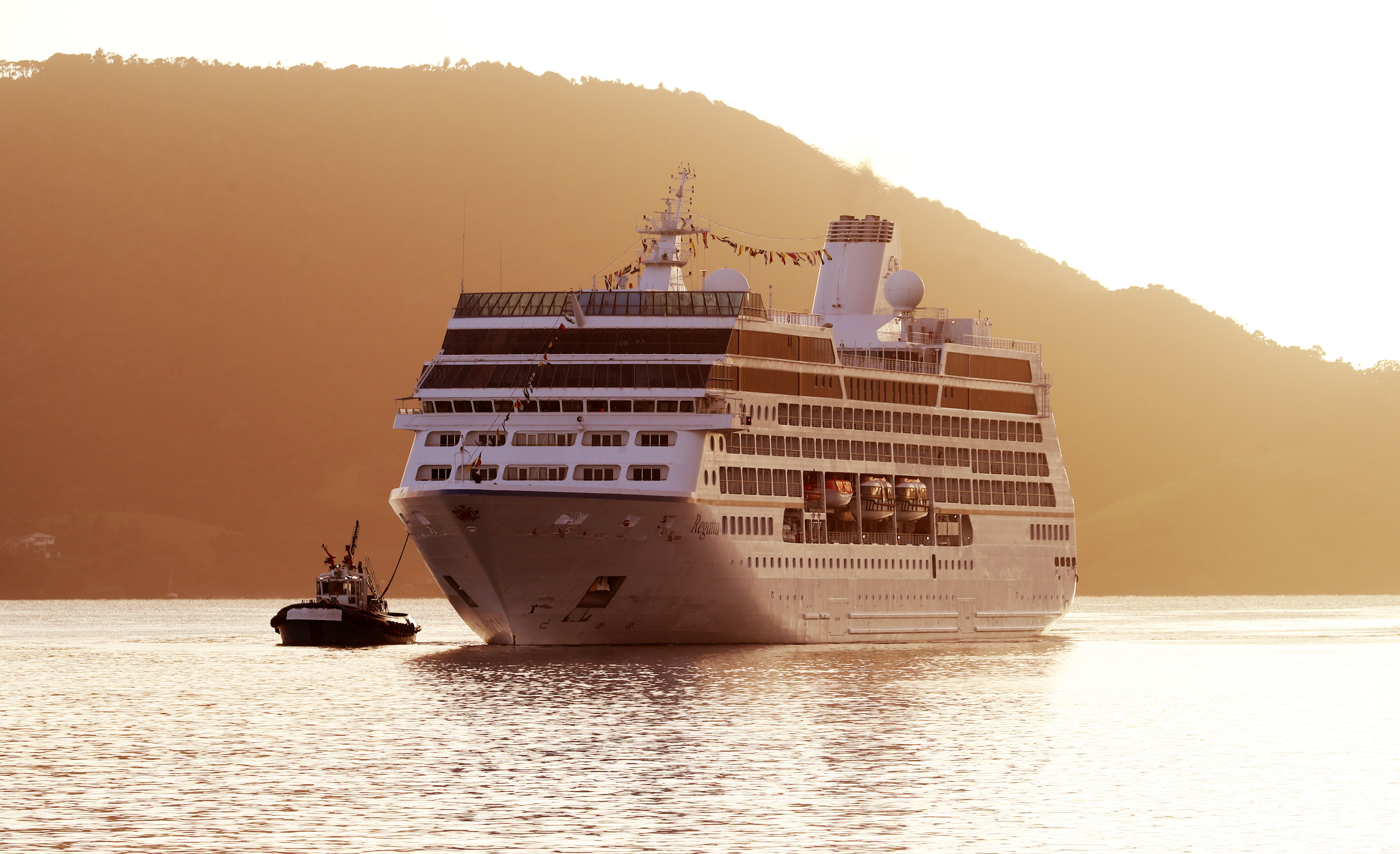 Oceania Cruises’ MS Regatta, with around 580 passengers aboard, was the first of three cruise ships scheduled for the region this summer. Photo / Michael Cunningham