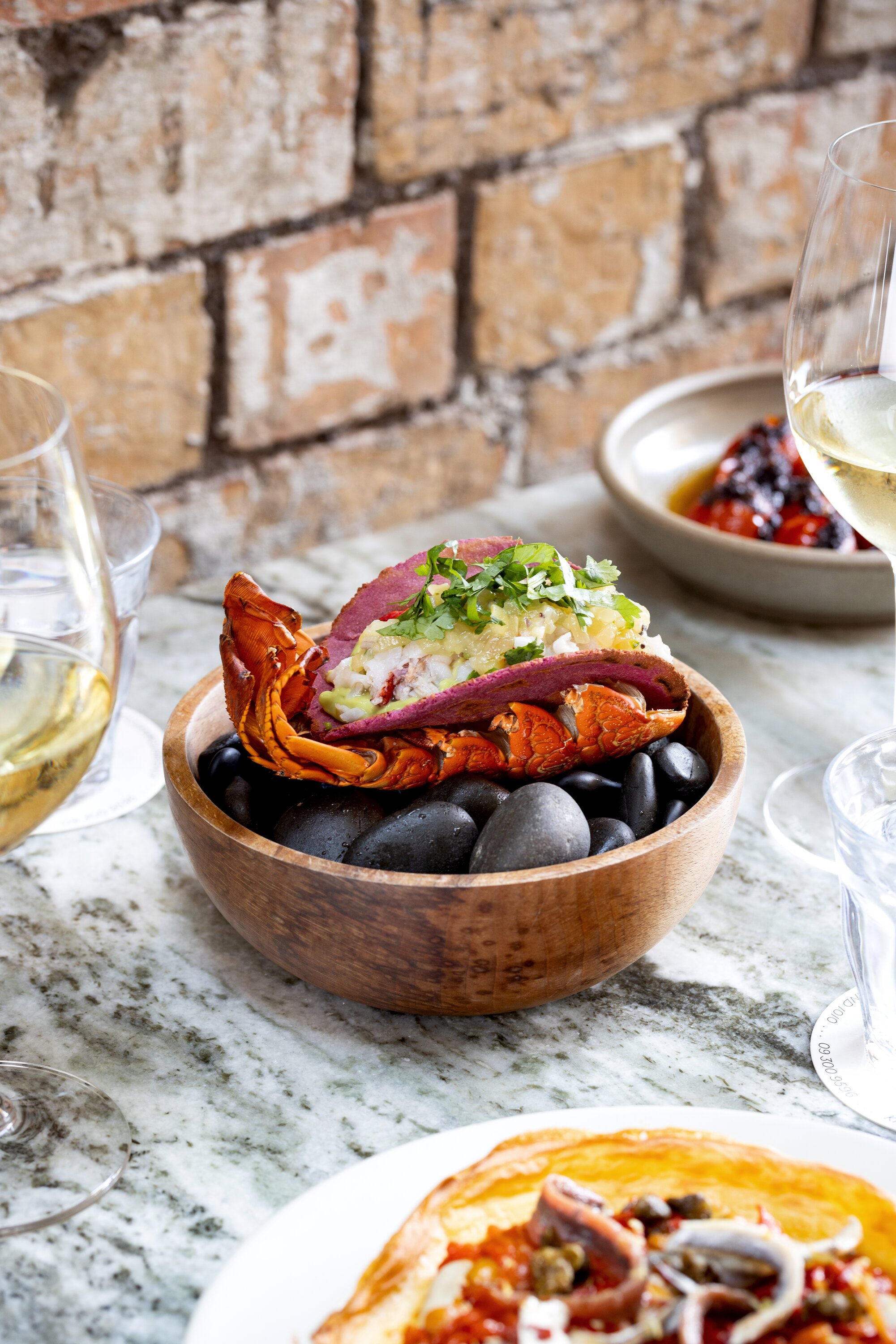 Kingi's striking and delicious crayfish taco. Photo / Babiche Martens