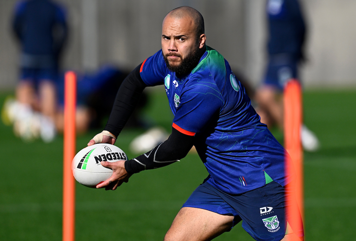 Jazz Tevaga at one of his last Warriors trainings. Photo / Photosport