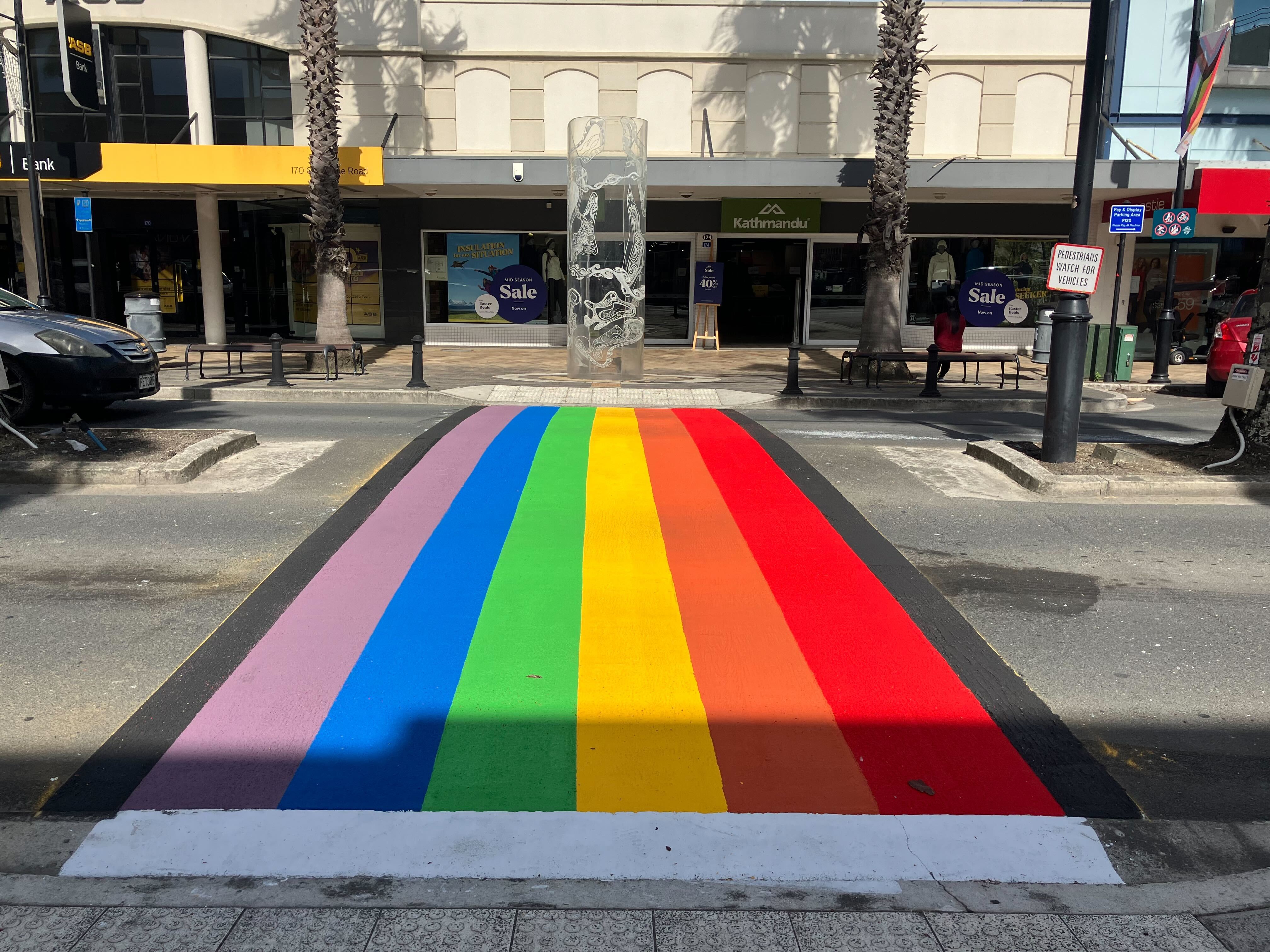 Gisborne’s rainbow pedestrian crossing has been restored. Photo / File