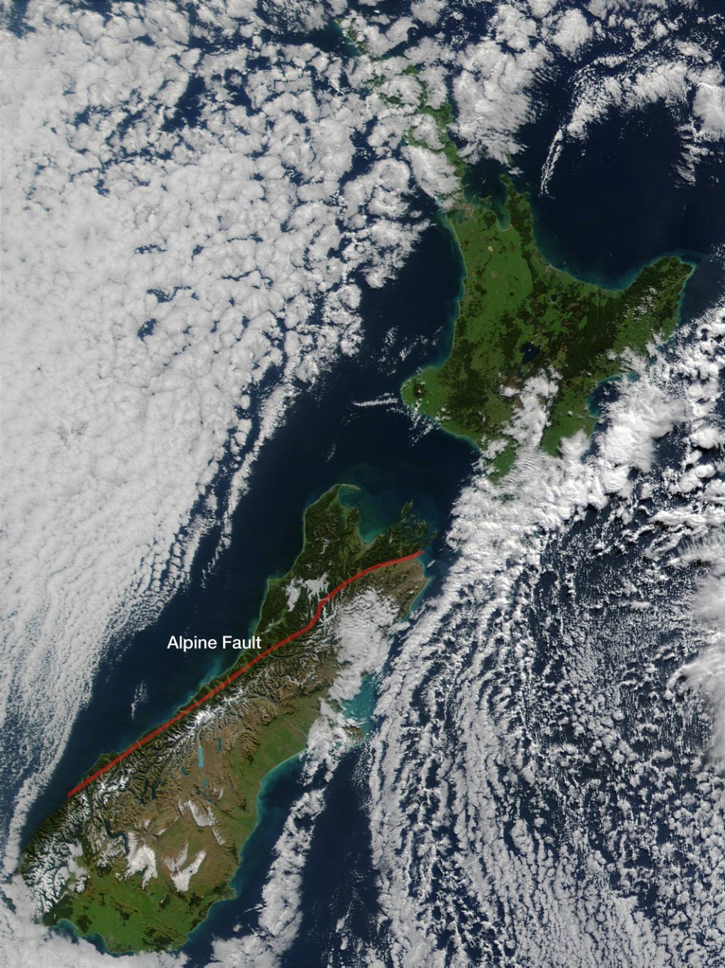 The Alpine Fault, marking the boundary between the Pacific and Australian crustal plates, generates earthquakes of magnitude 8 to 8.2 about every 260 years. Photo / GNS Science
