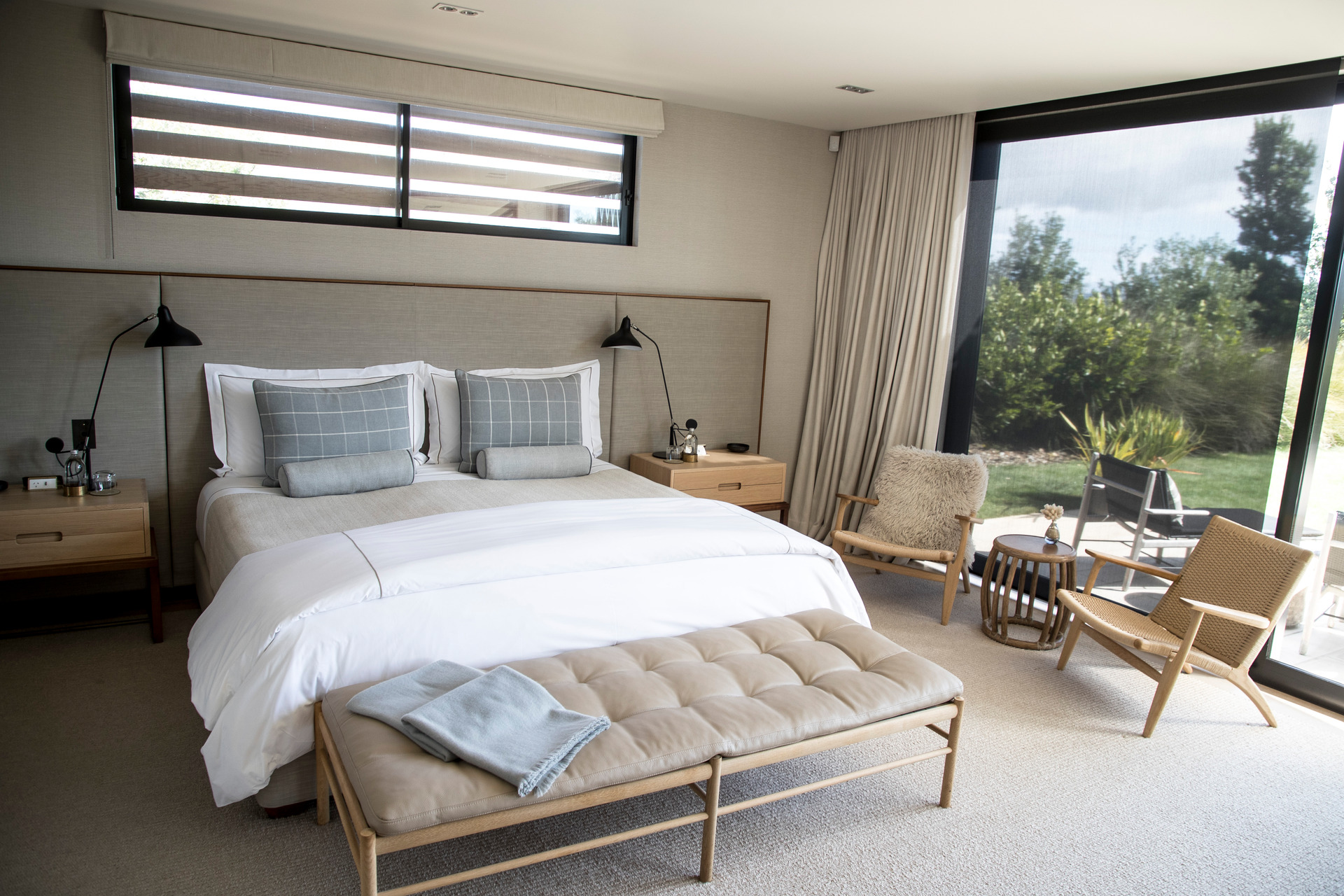 Master bedroom in club visitor accommodation. Photo/Michael Craig