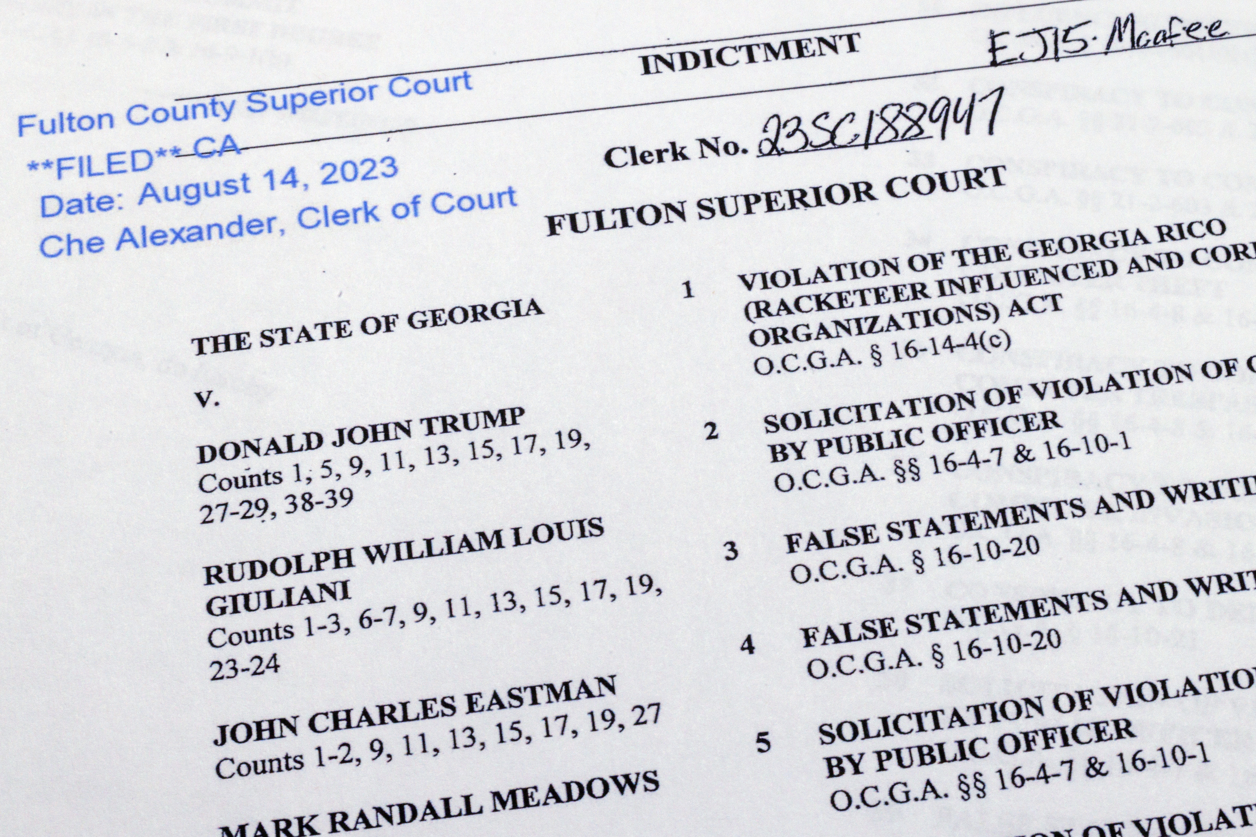 The indictment in Georgia against former President Donald Trump is the fourth brought against the ex-president in a matter of months. Photo / Jon Elswick, AP