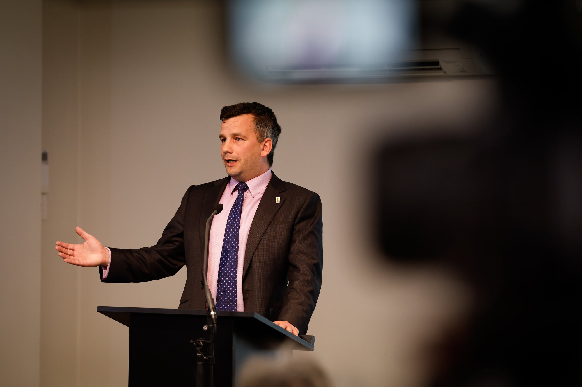 David Seymour at the Parnell meeting. Photo / Sylvie Whinrary