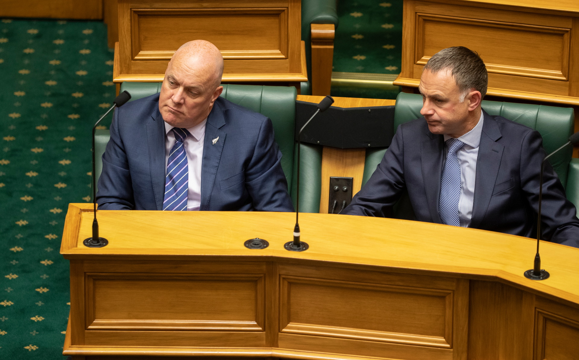 Energy Minister Simon Watts (right), sat with Prime Minister Christopher Luxon,  says the allegations about power providers are 