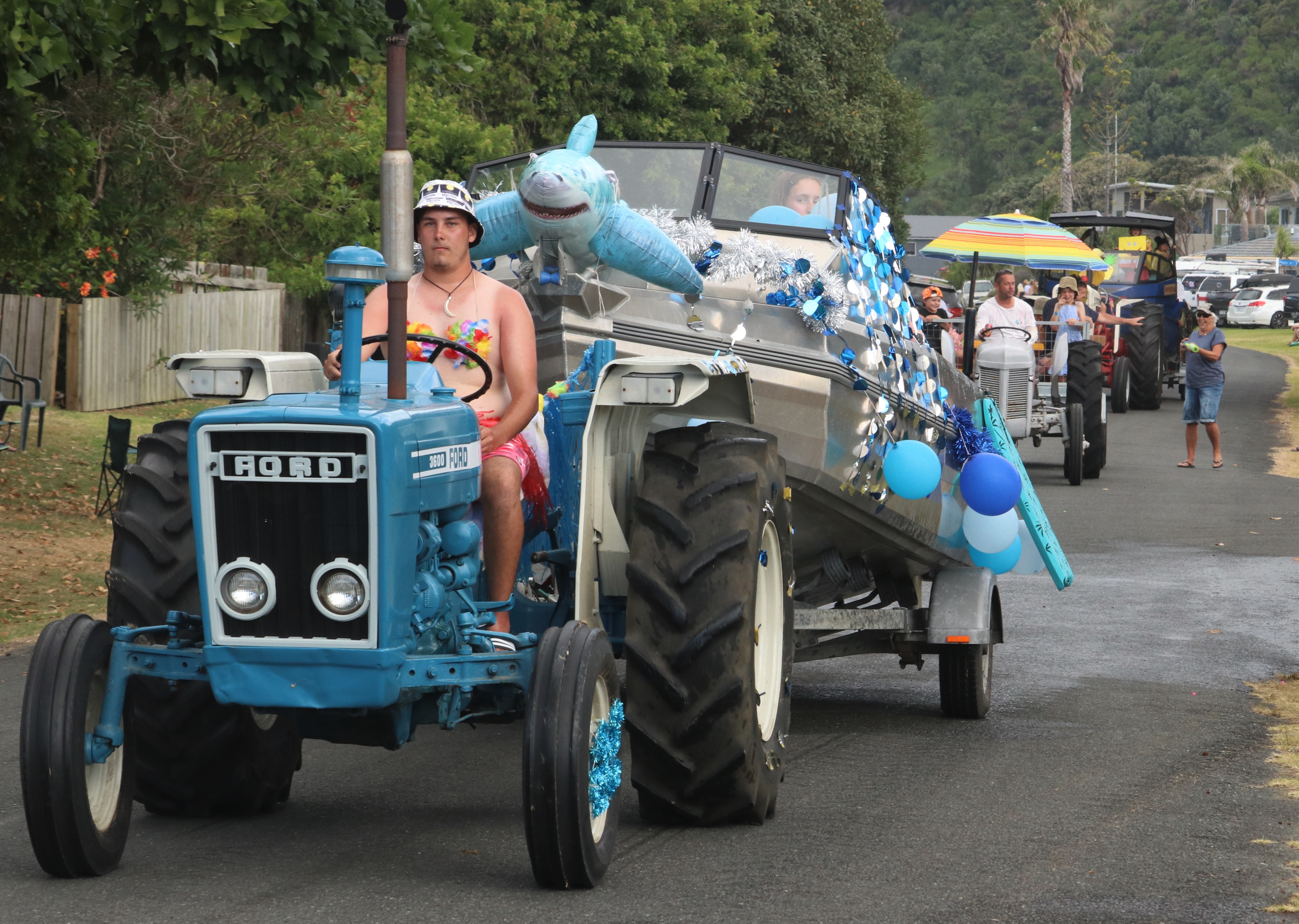 Blake Cannell of Wellsford drives an entry called Under the Sea. Photo / Peter de Graaf