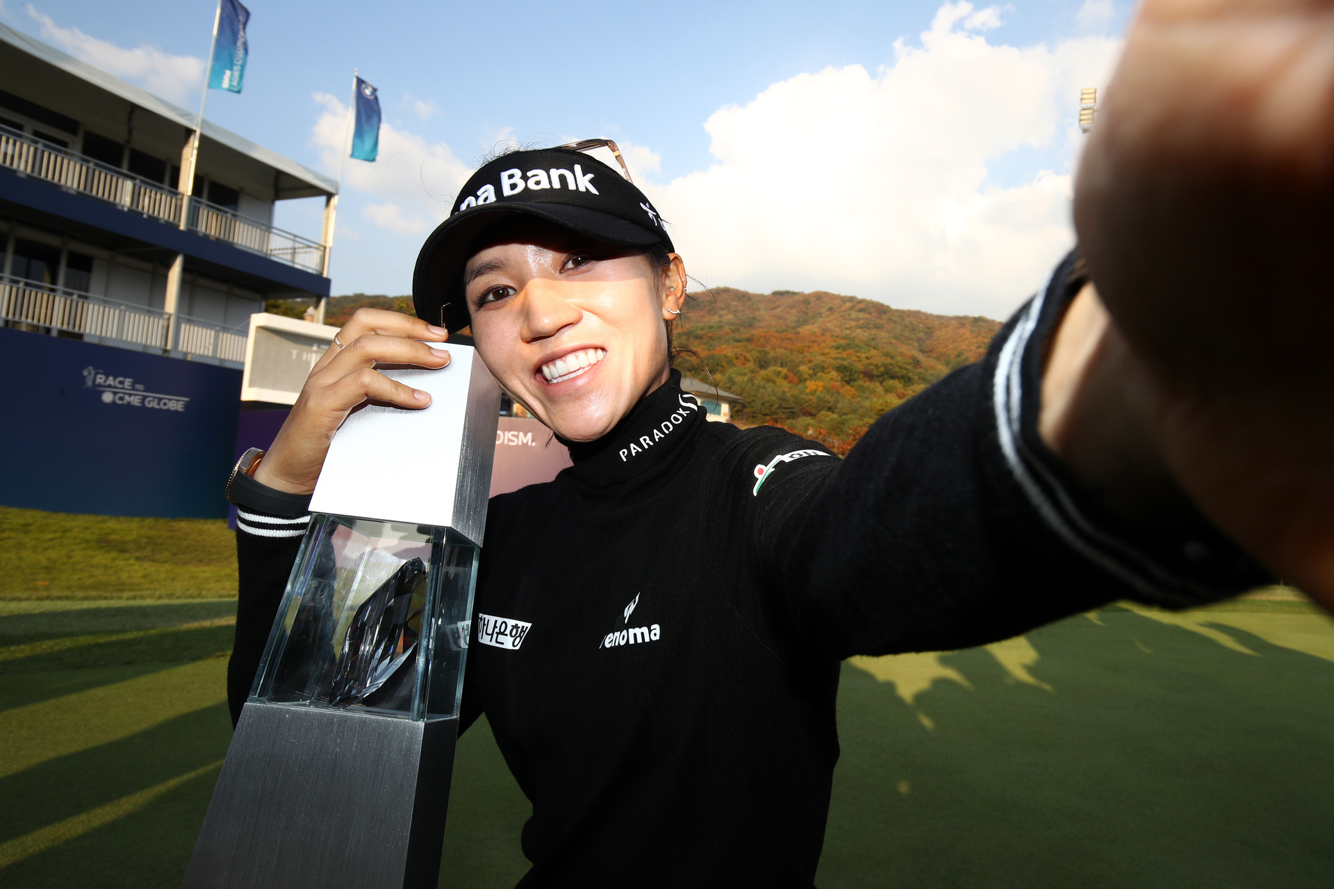 Lydia Ko with a selfie after winning the BMW Ladies Championship in Korea. Photo / Getty