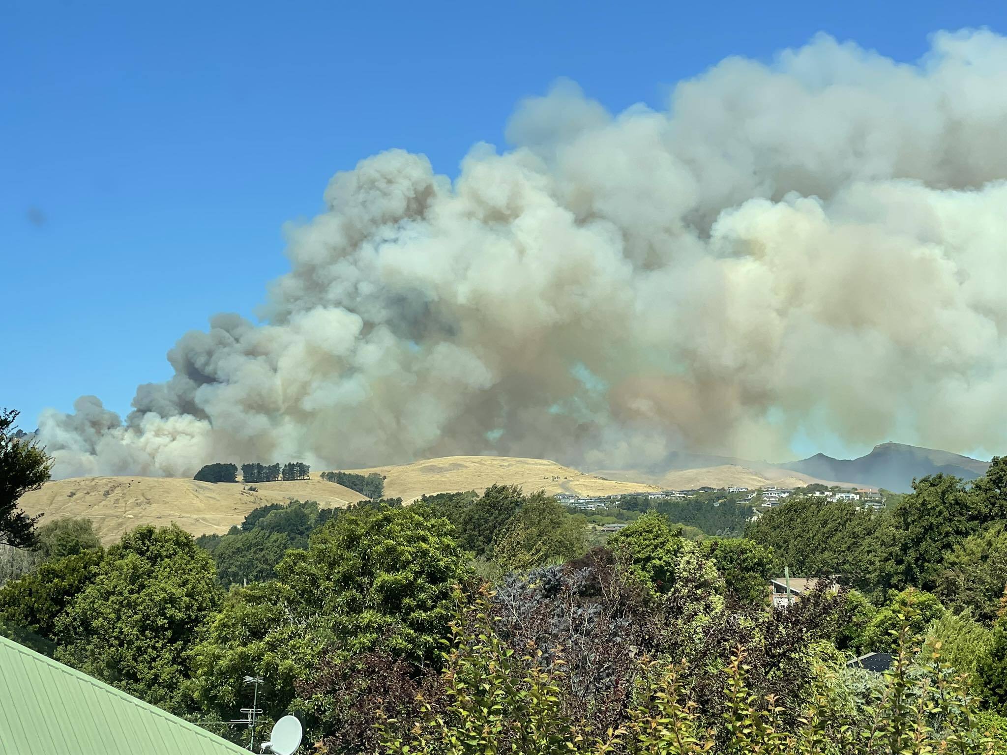 Firefighters are battling a blaze on the Port Hills in Christchurch.