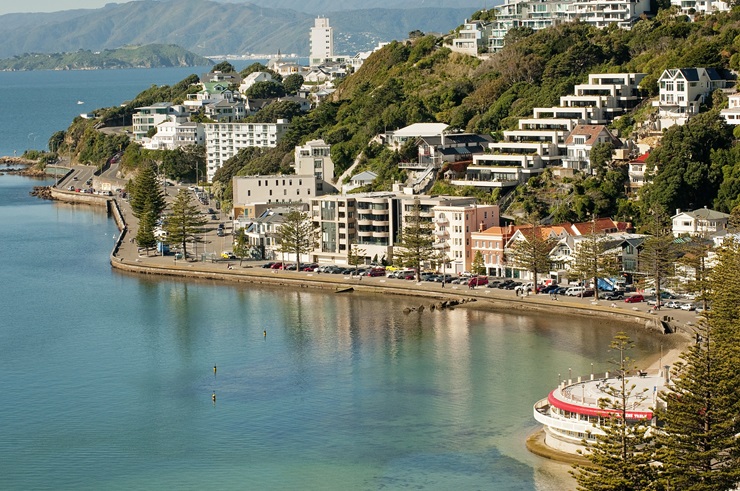 Wellington's Oriental Bay and the hillside suburb of Roseneath are the city's premier suburbs.