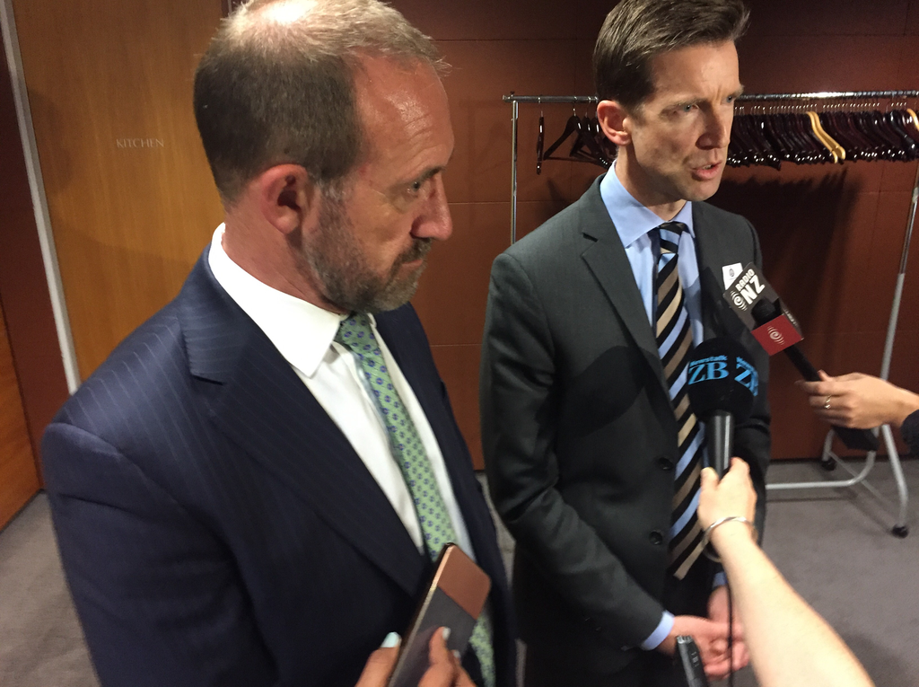 Ross Young (right) after a December 2018 meeting with Justice Minister Andrew Little. Photo / Derek Cheng