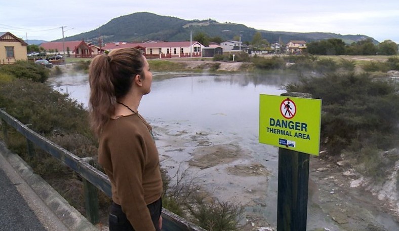 Aleisha Mitchell at Ōhinemutu. Photo / Te Ao Māori News