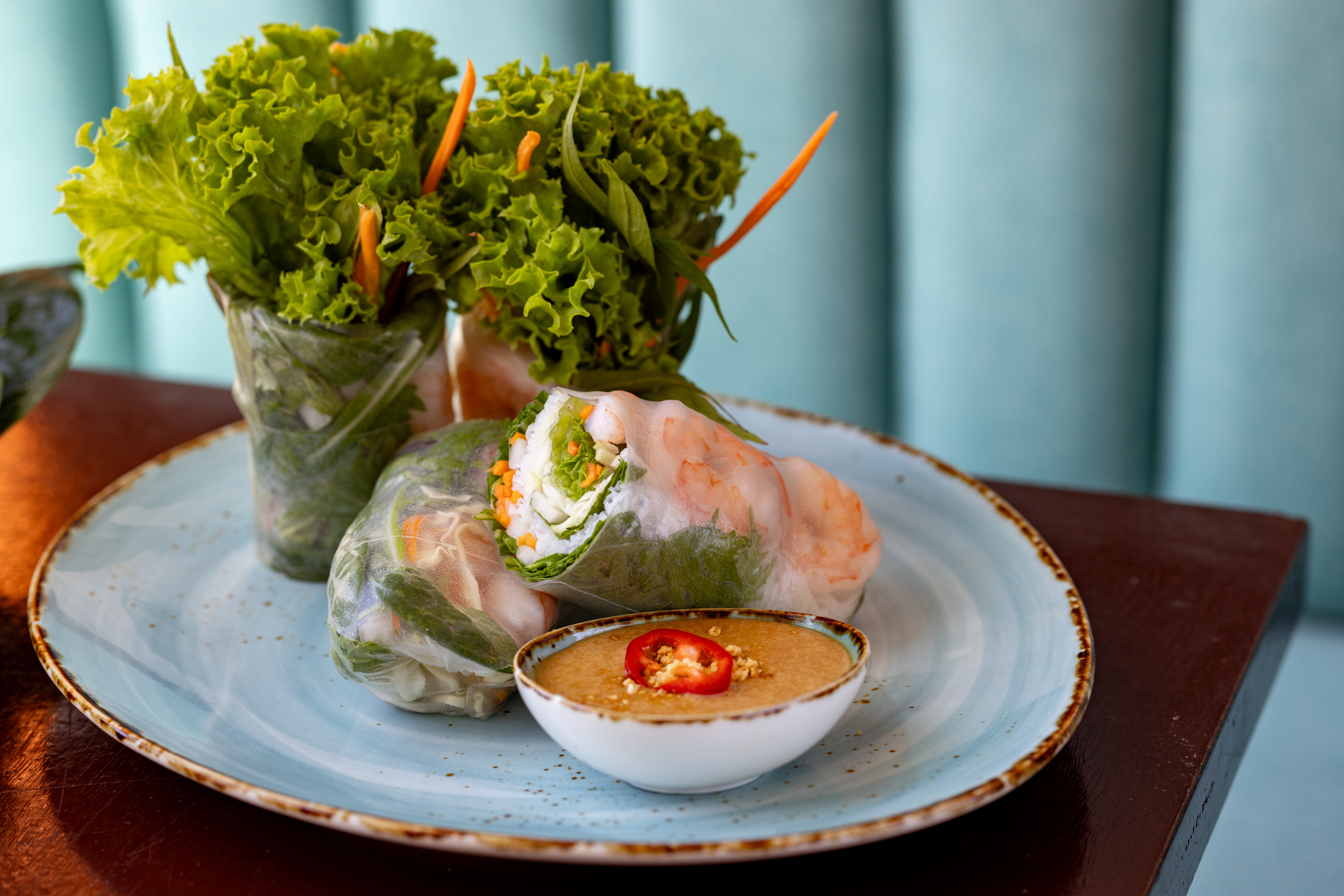 The prawn rice paper rolls. Photo / Babiche Martens