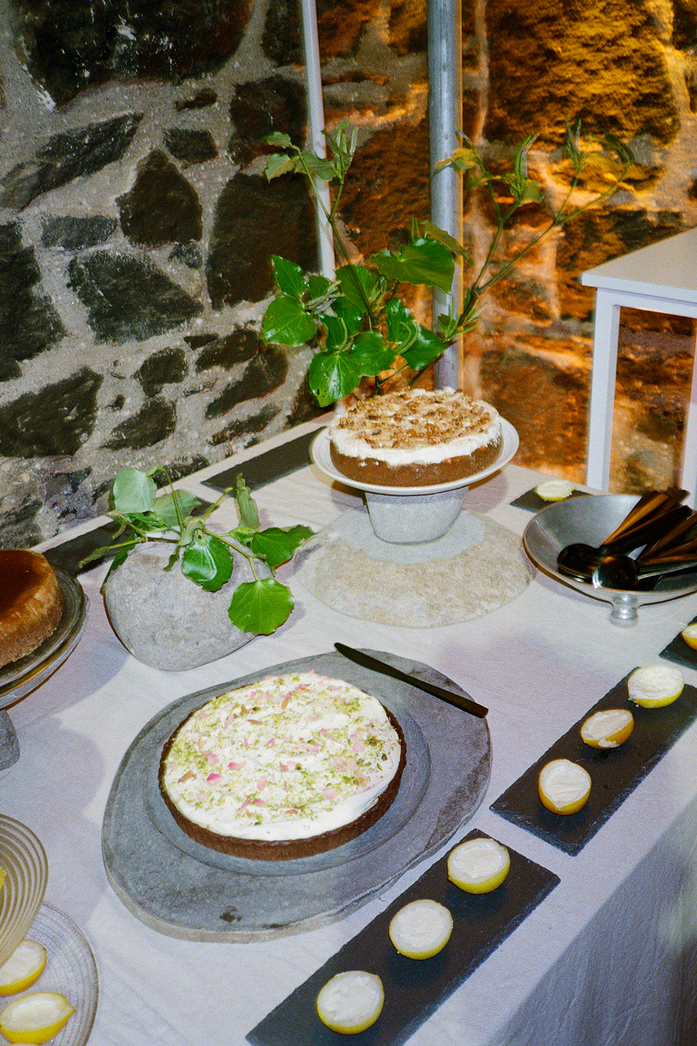 In lieu of one traditional wedding cake, desserts from Coffee Pen and Rachel's mother were served. Photo / Dexter Murray