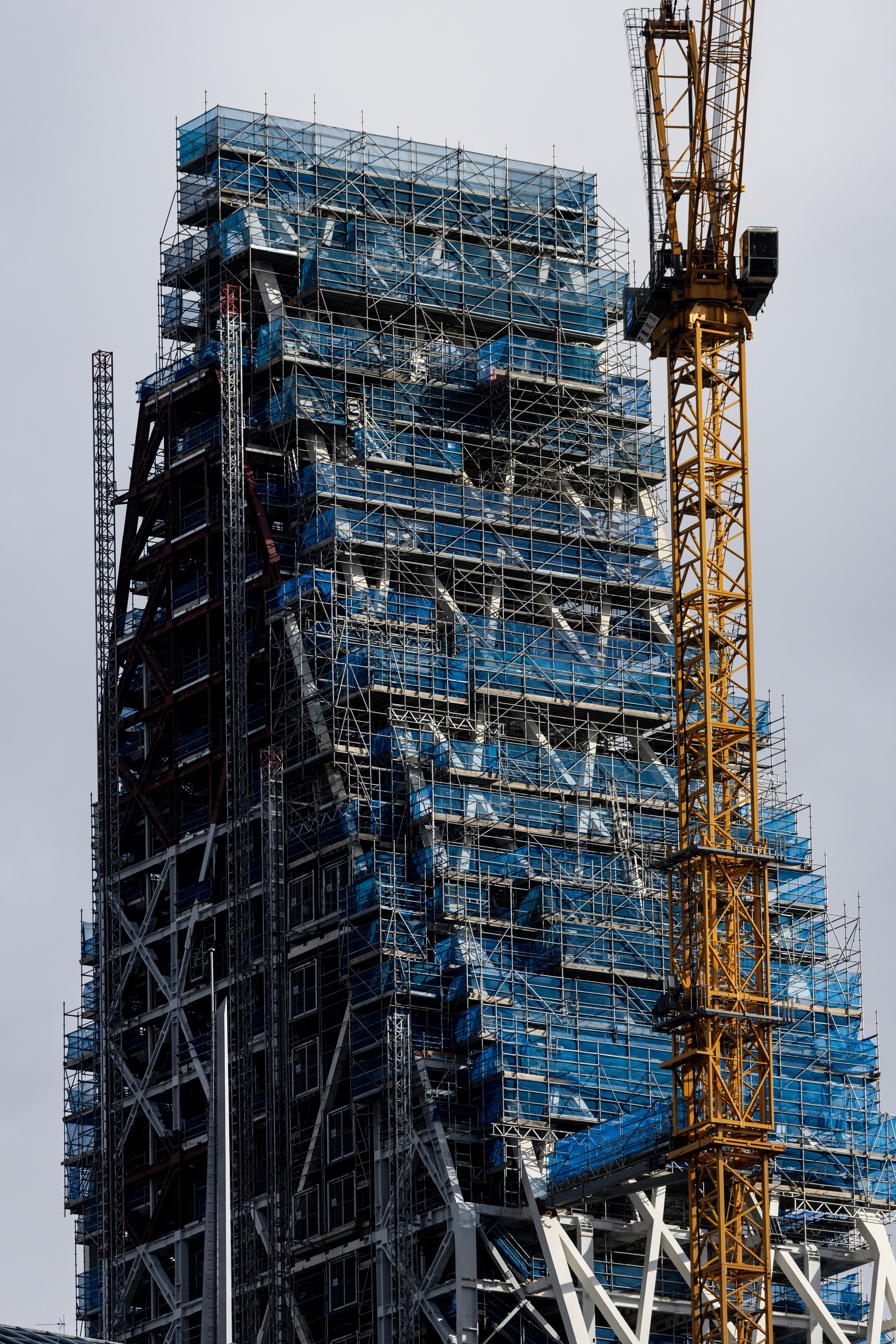 The towering Seascape apartment construciton site in May 2024. Photo / Jason Oxenham