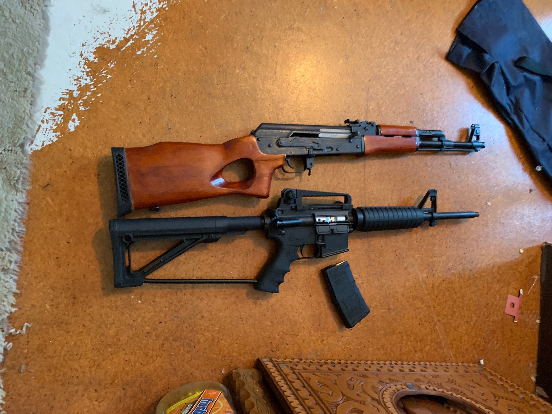 Some of the 28 firearms seized from the Mongols motorcycle gang over a four-month period. Photo / Supplied