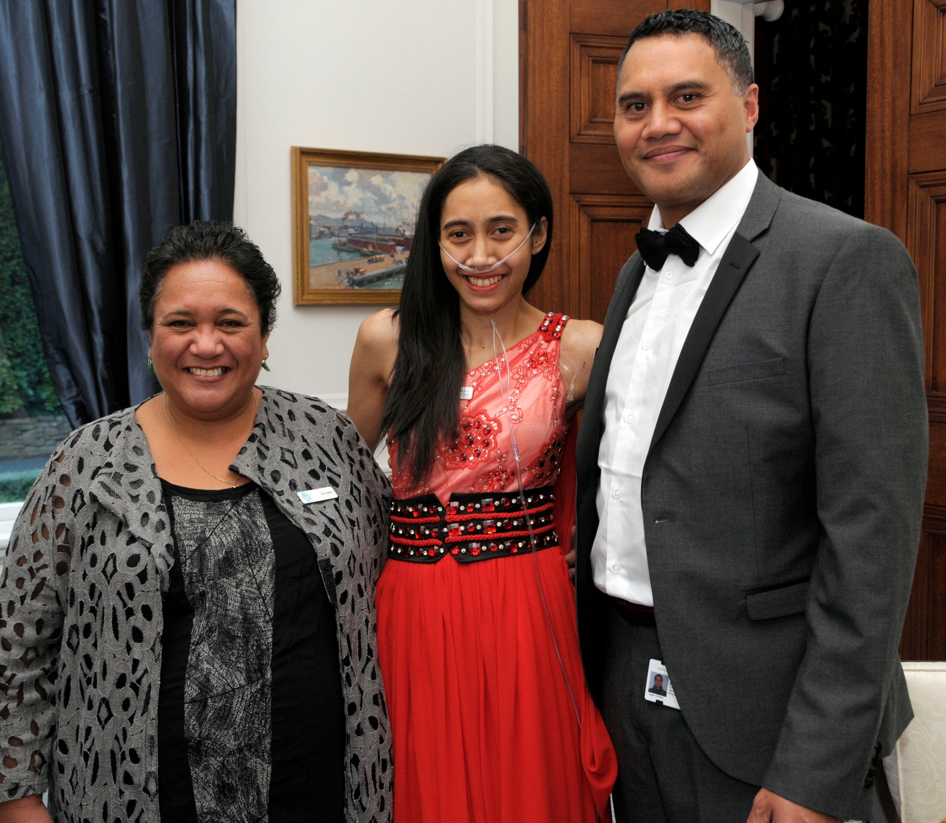 Esther-Jordan Muriwai with her parents Ana Sadlier and Camron Muriwai after she was presented with a Bravery Award in the Asthma Foundation Achievers' Awards by the Governor-General Sir Jerry Mateparae in March.
