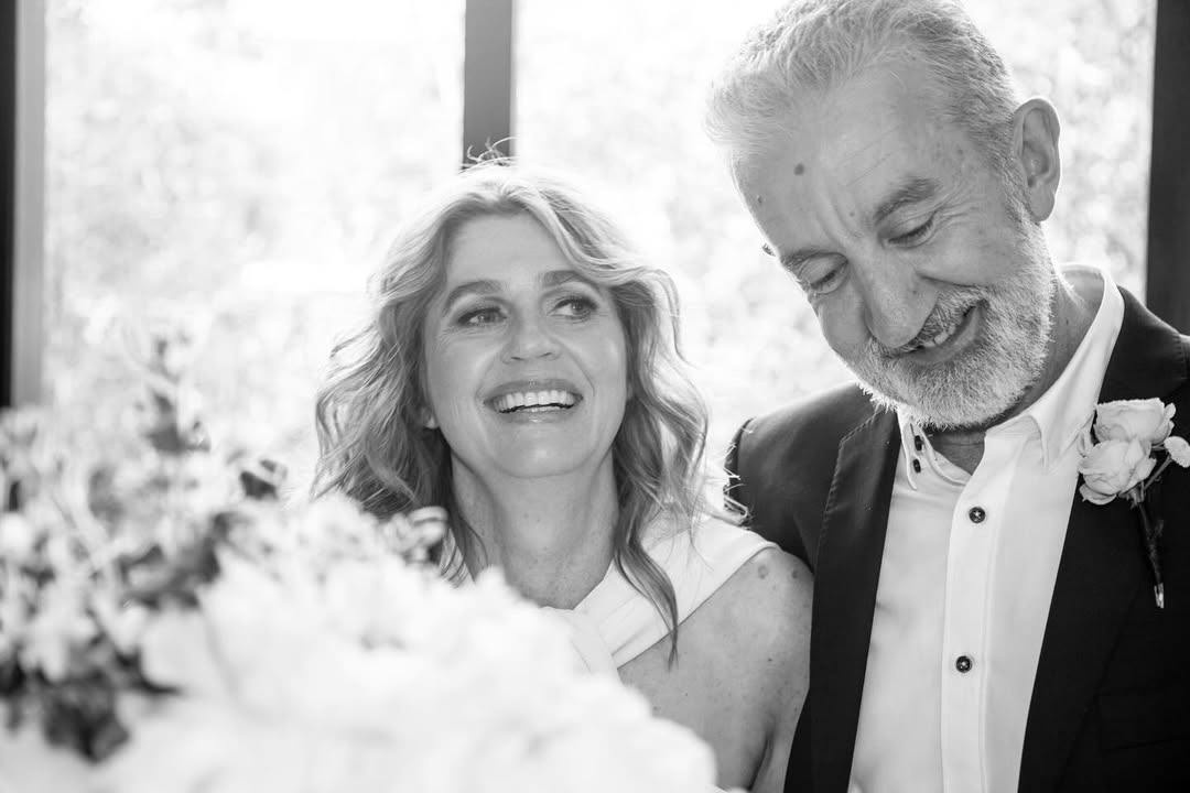 Nigel Latta and wife Natalie Flynn, on their wedding day in November 2023. 