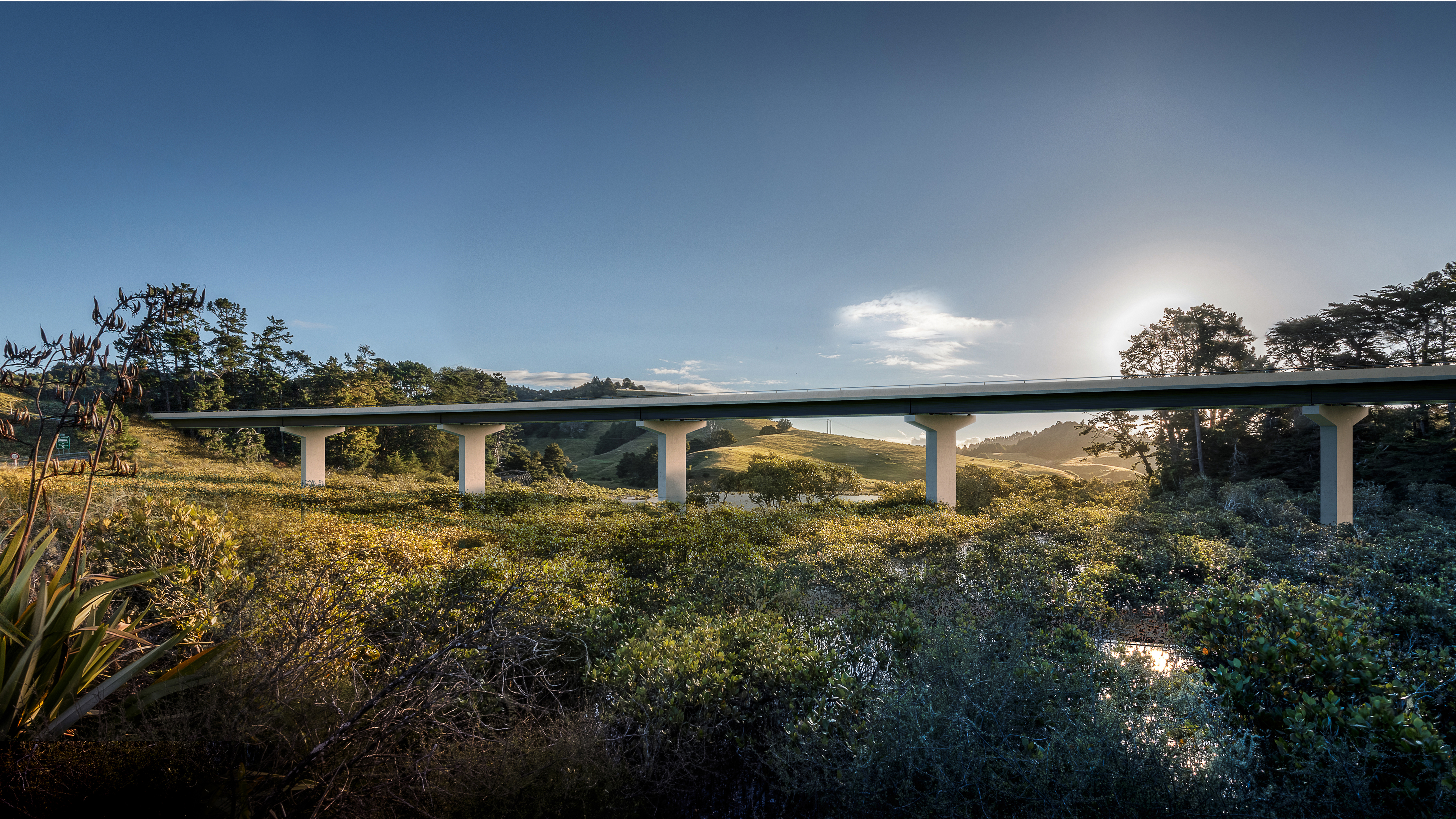 Puhoi to Warwkorth State Highway 1 SH1 motorway upgrade Okahu Viaduct. Photo / NZTA