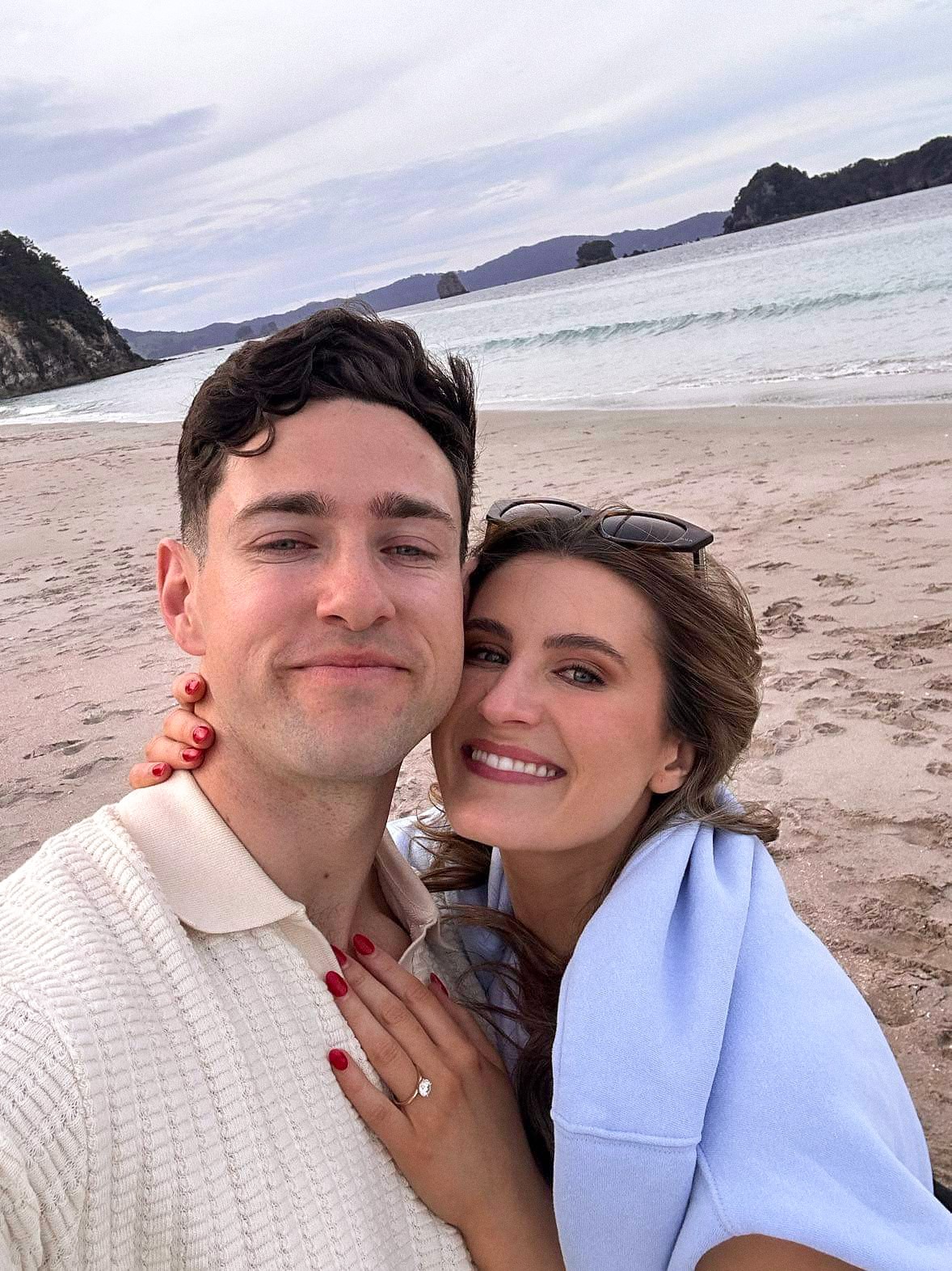 Paralympic gold medalist sprinter and businessman Liam Malone and Markets with Madison host Madison Reidy pictured in 2023 after they got engaged.