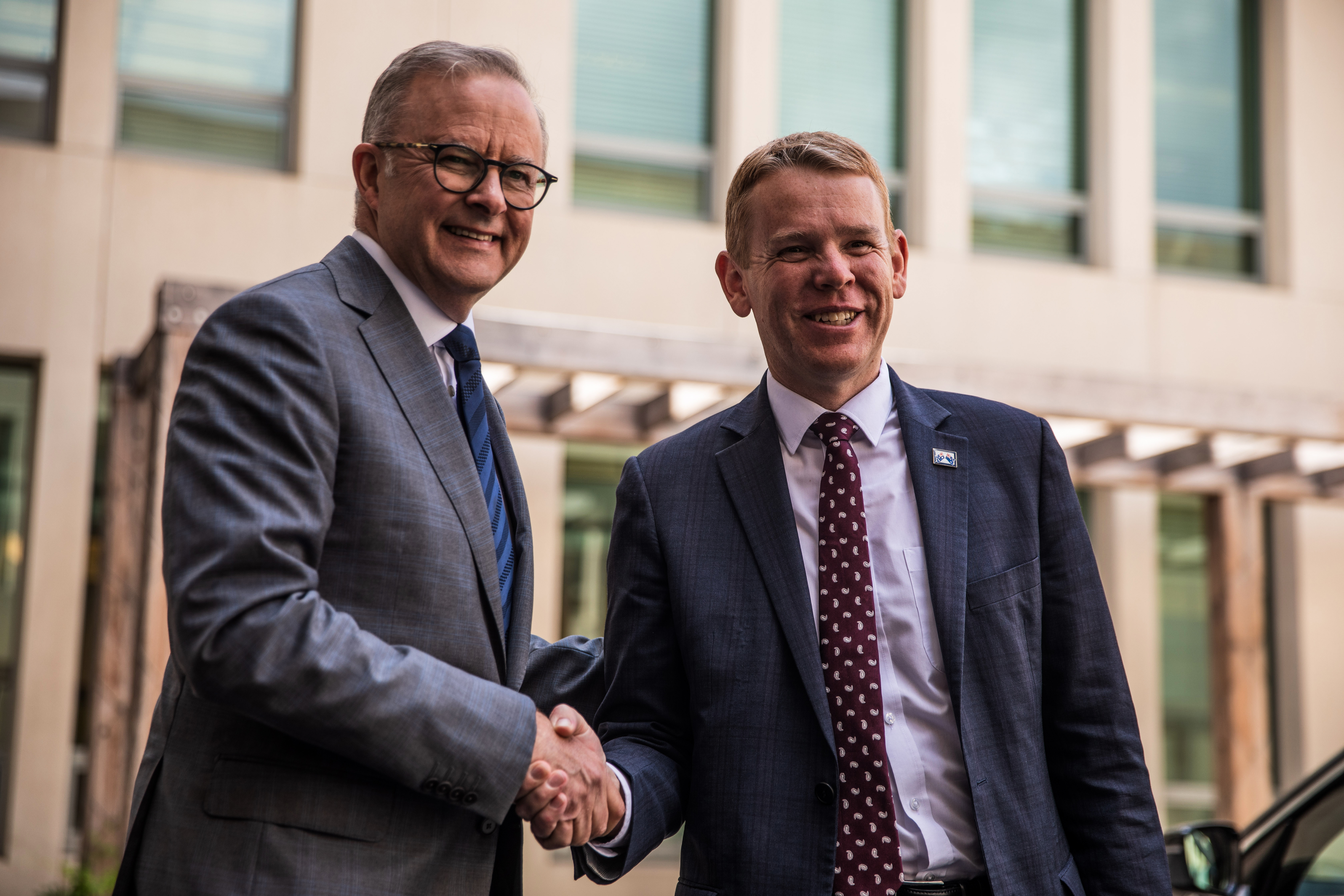 Prime Minister Chris Hipkins meets with Australian Prime Minister Anthony Albanese in Canberra in February this year. Photo / RNZ, Samuel Rillstone