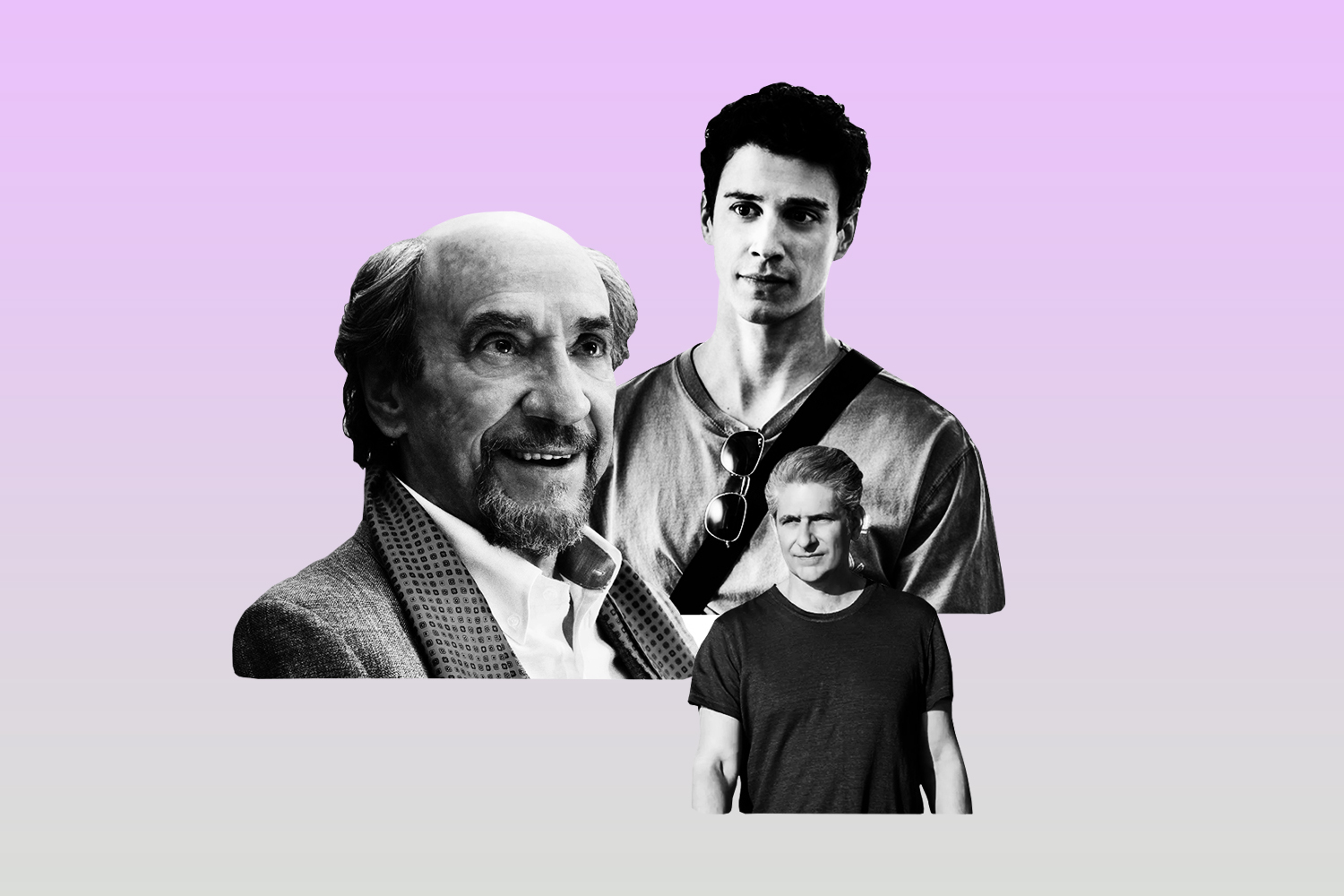 F. Murray Abraham as Bert Di Grasso, Adam DiMarco as Albie Di Grasso and Michael Imperioli as Dominic Di Grasso in 'The White Lotus'.