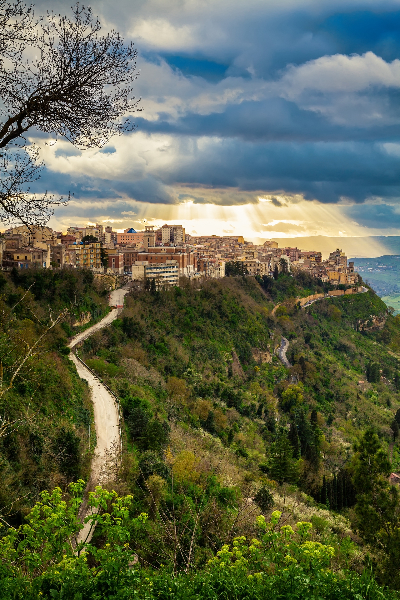 The town of Enna is perched on top of a high, rocky cliff. Photo / Getty Images