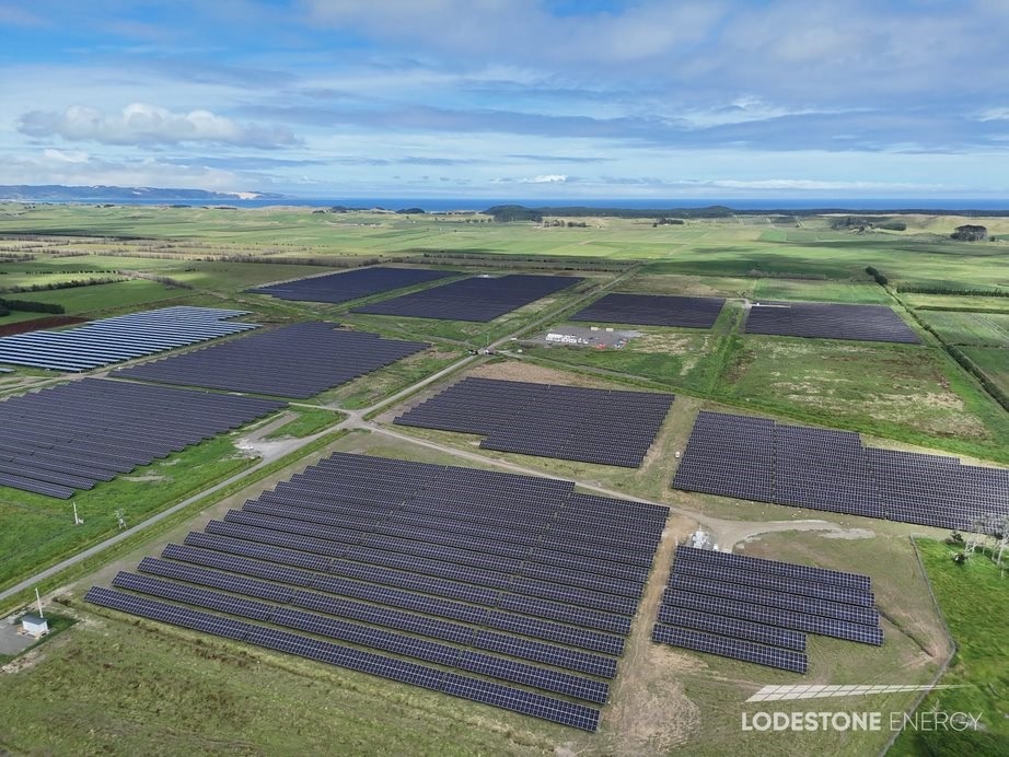 Some of the roughly 61ha of solar panels on Lodestone’s huge Kaitāia solar farm, which has started supplying power to the national grid.