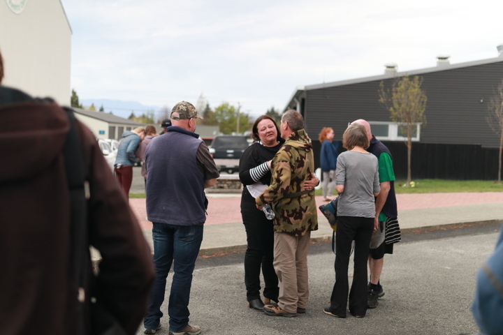 Residents cried and hugged after the tour. Photo / Logan Church