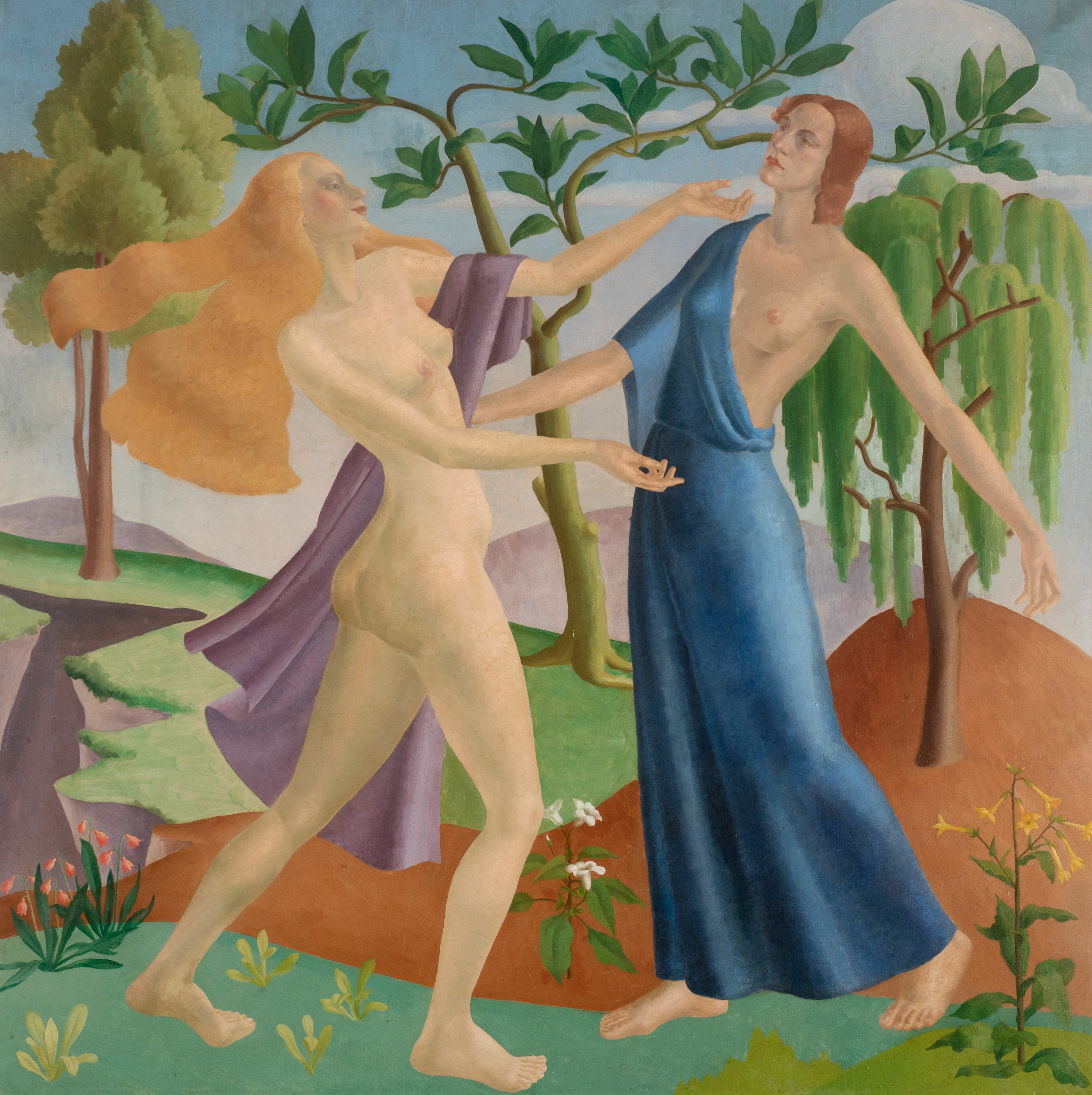 Detail from Persephone Returns to Demeter by A. Lois White (1933), one of 40 women artists featured in the Auckland Art Gallery exhibition Modern Women: Flight of Time.