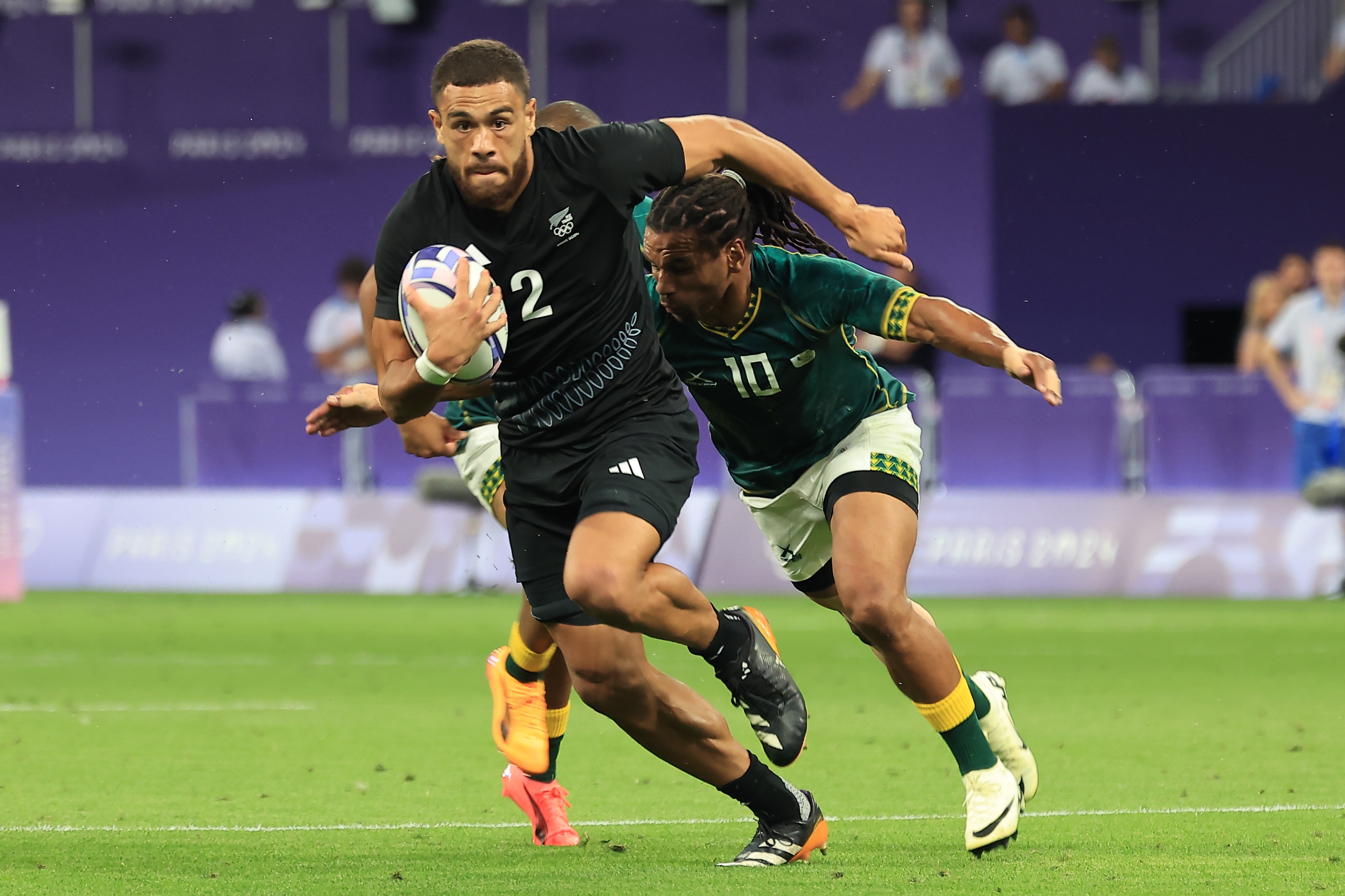 Brady Rush in action against South Africa in Paris Olympics at Stade de France last week. Photo / Photosport