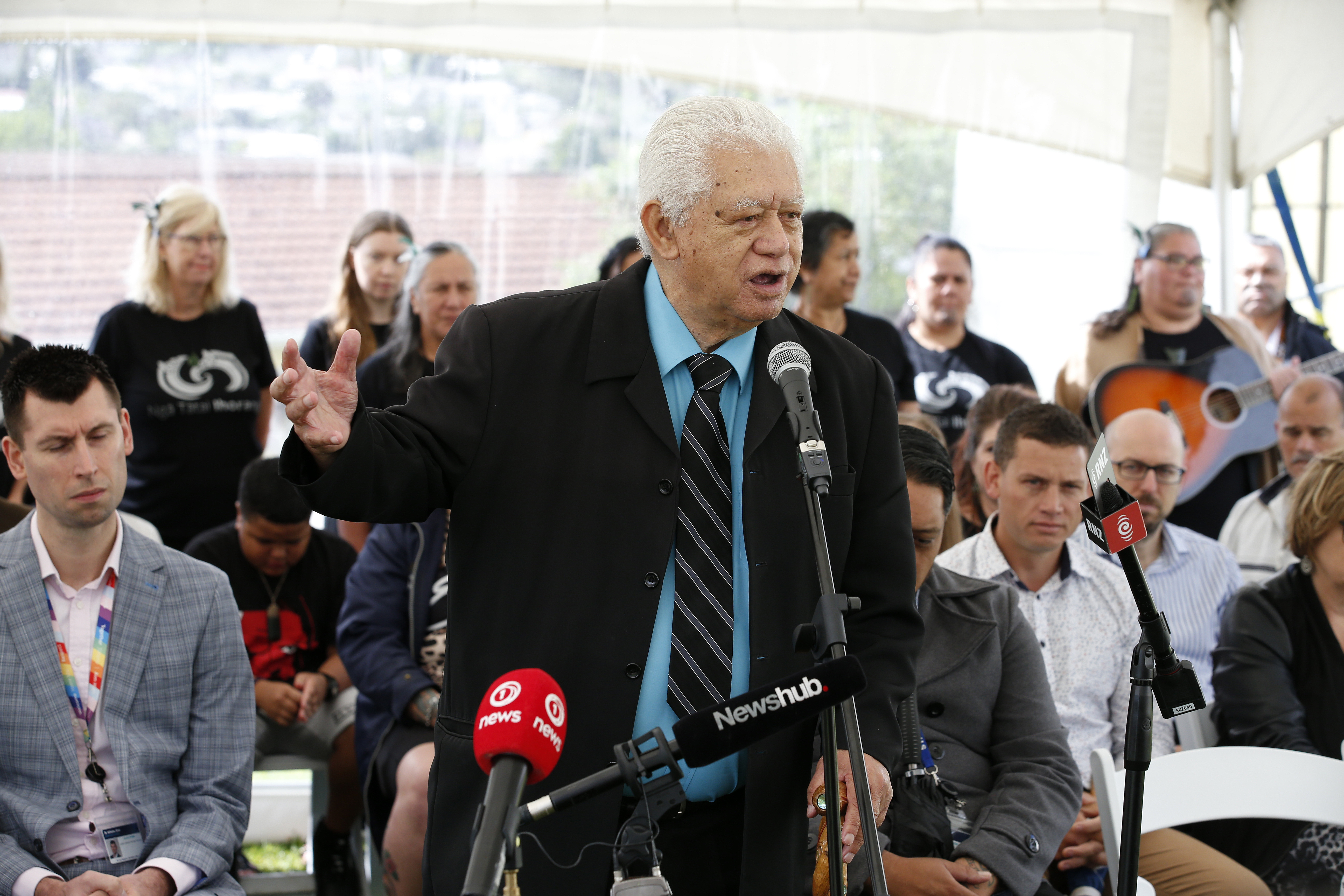 Kaumātua and cultural advisor Te Ihi Tito at the announcement of the new hospital. Photo / Michael Cunningham