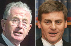 New Zealand has a strong history of rebuilding the public finances after a crash. Sir Michael Cullen (left) nearly reduced net debt to zero and Sir Bill English (right) reined it in after the global financial crisis and Christchurch earthquakes. Photo / NZME
