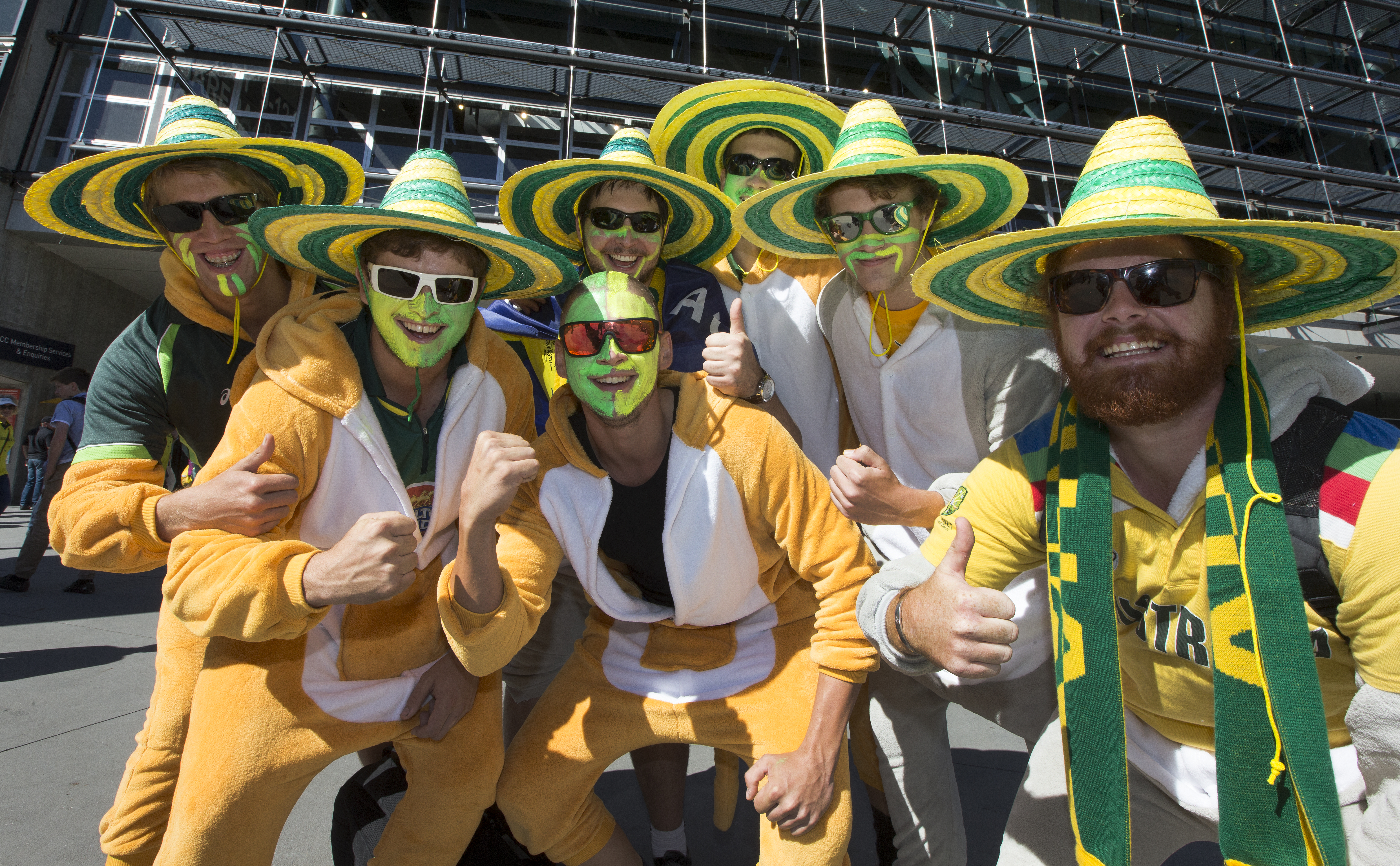 Cheering on Australia, the Green and Gold army. 