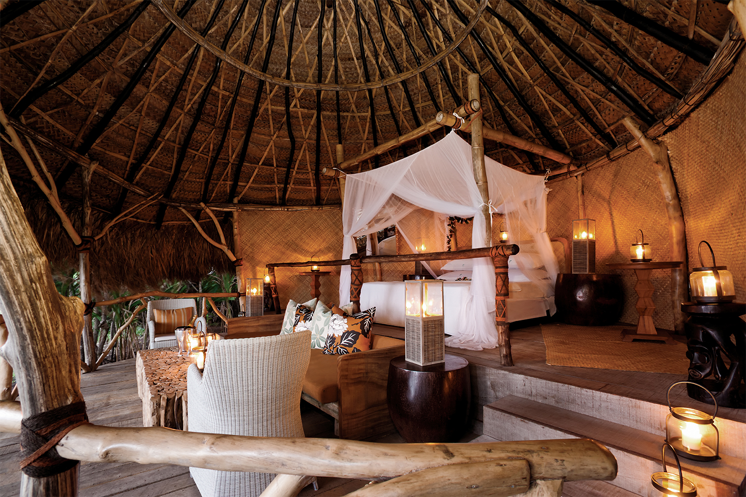 The lush interior of the main bure. Photo / Supplied
