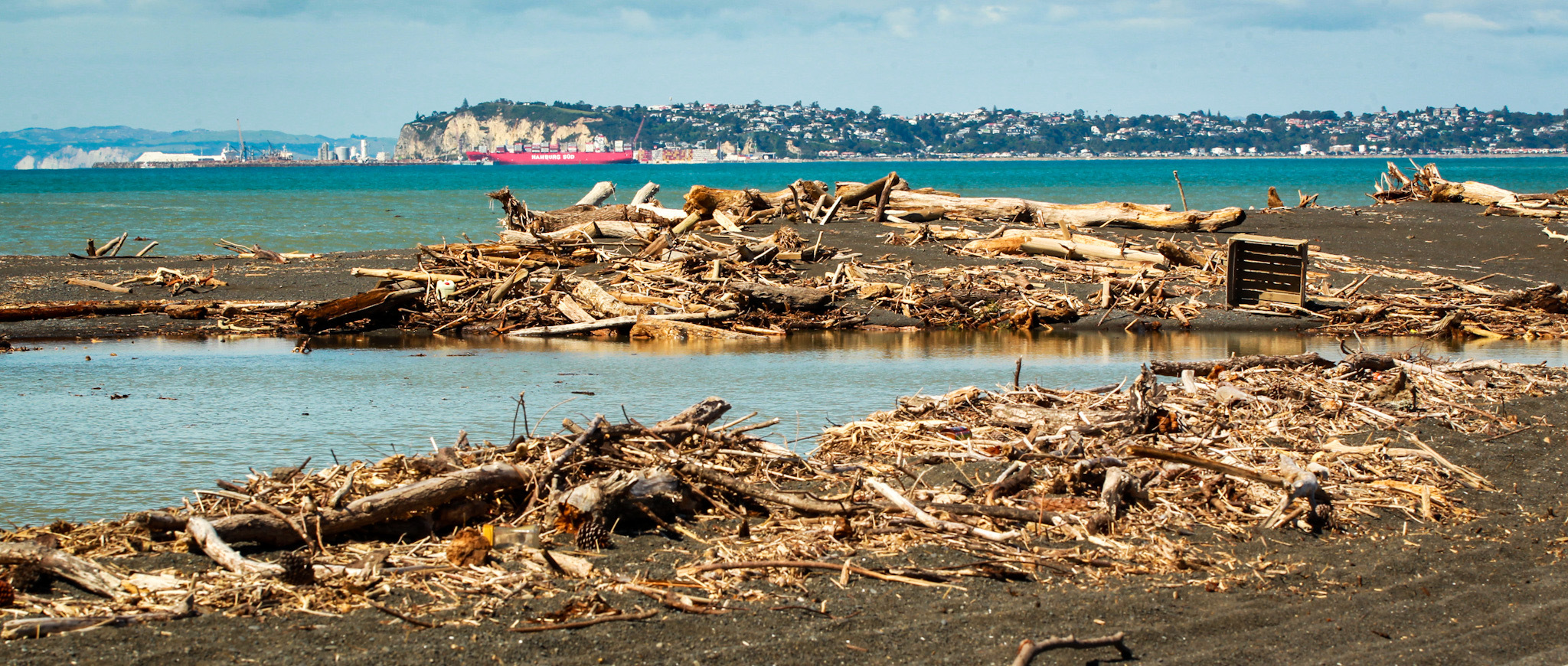 Debris surged down the Esk River during Cyclone Gabrielle. Photo / NZME
