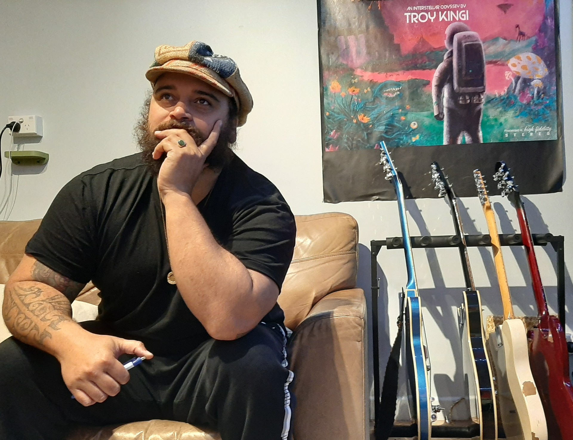 Troy Kingi in his KeriKeri studio. Photo / Jenny Ling