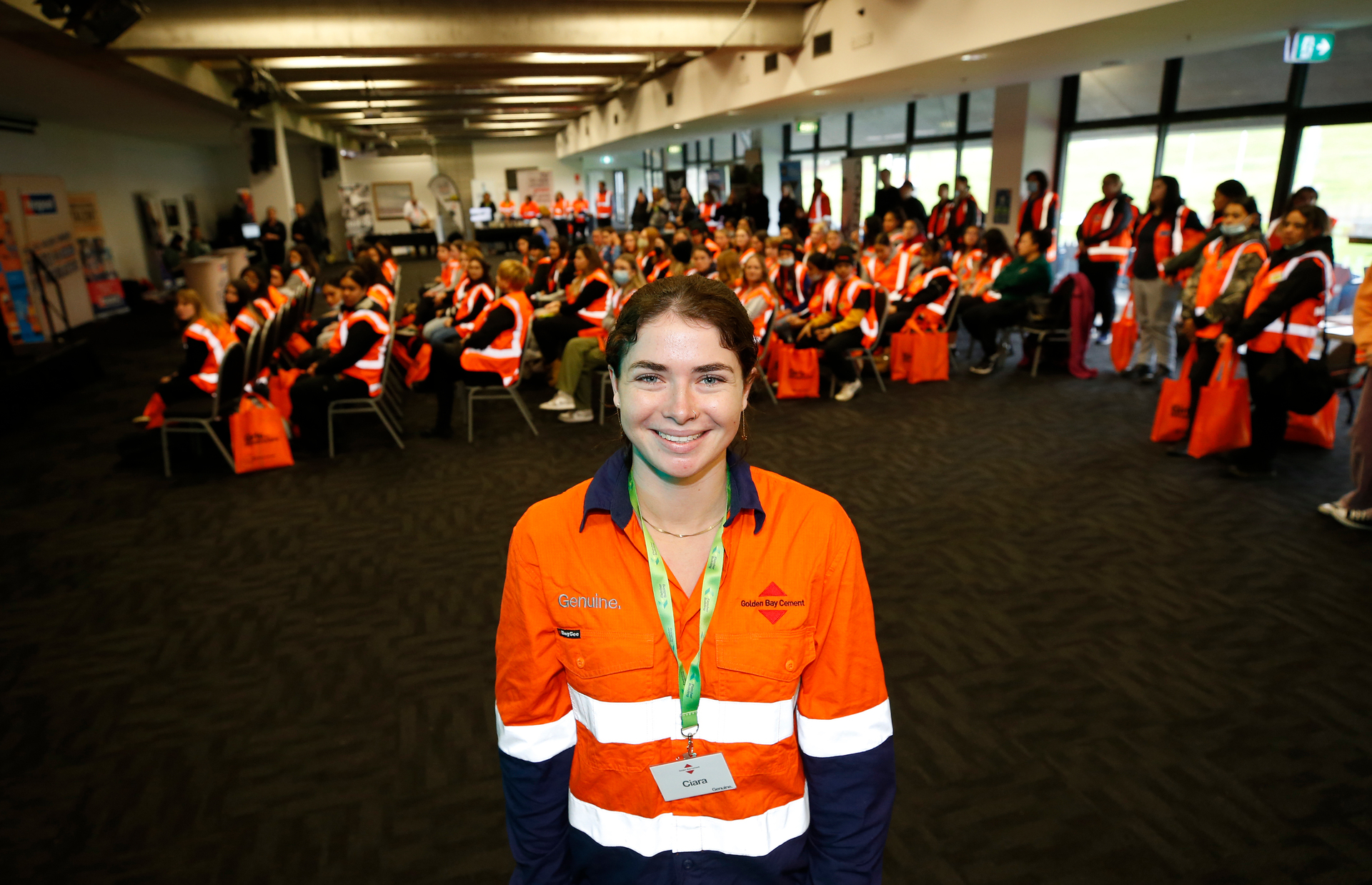 Ciara O'halloran started working at Golden Bay Cement after last years Girls in Infrastructure Event in Whangārei. Photo / Michael Cunningham
