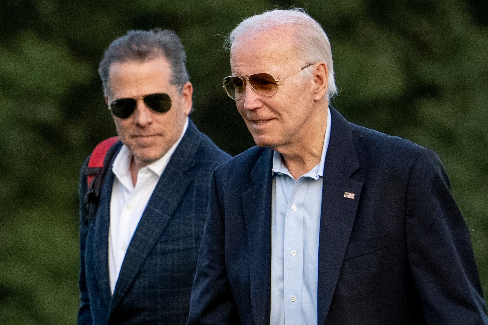President Joe Biden with his son Hunter Biden, who faces a growing number of charges. Photo / AP