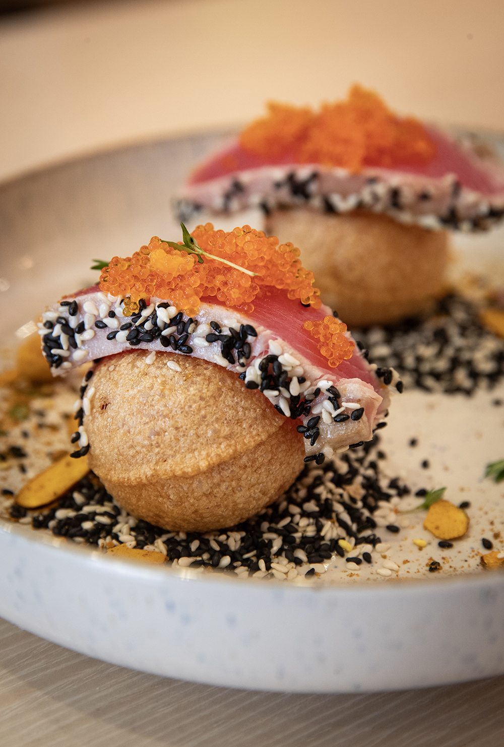 Sesame-crusted tuna tartare is one of the chef's creations at Xie Xie Ponsonby. Photo / Jason Oxenham