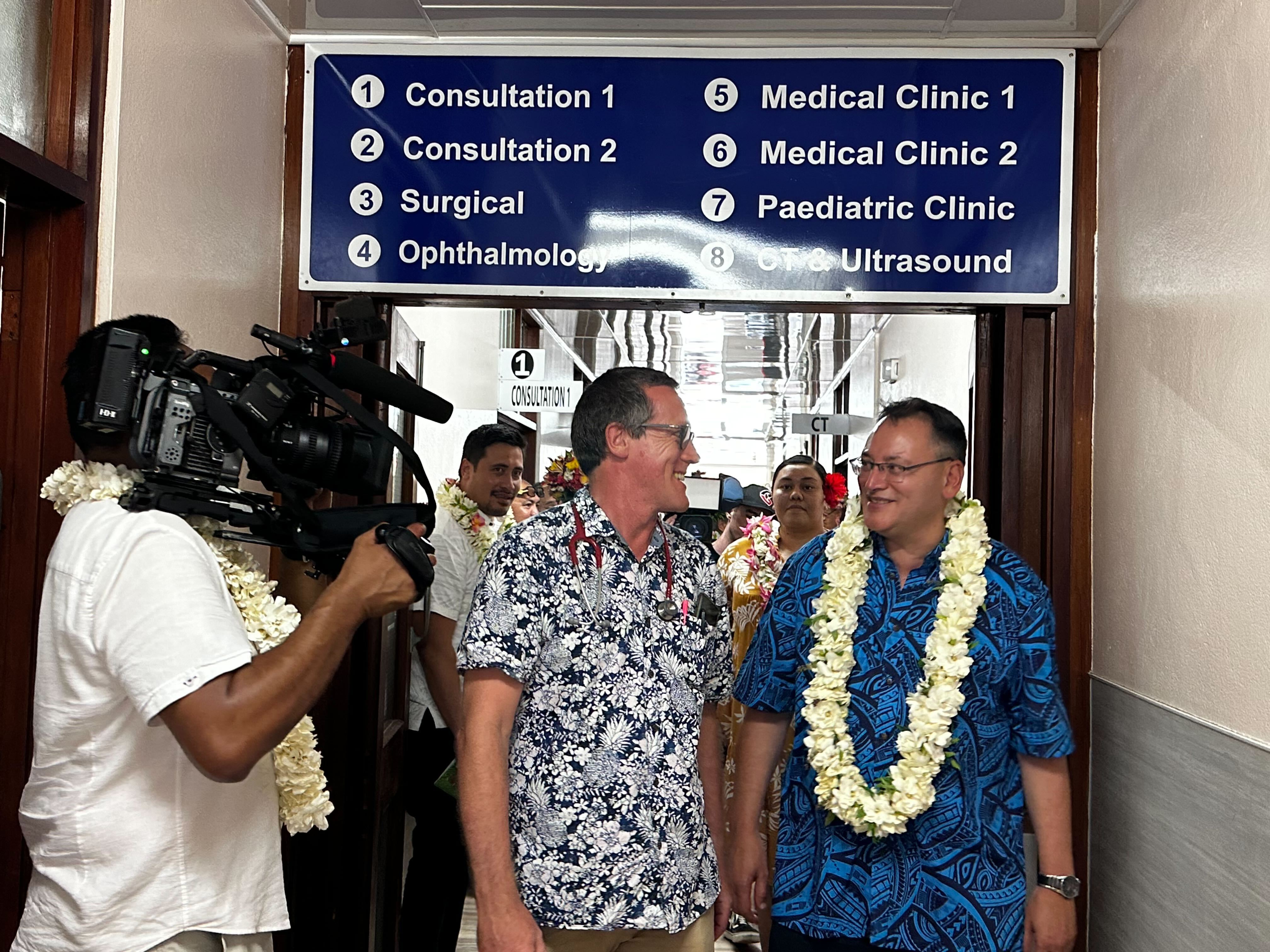 Health and Pacific minister Dr Shane Reti visits Rarotonga Hospital. Photo / Grace Tinetali-Fiavaai