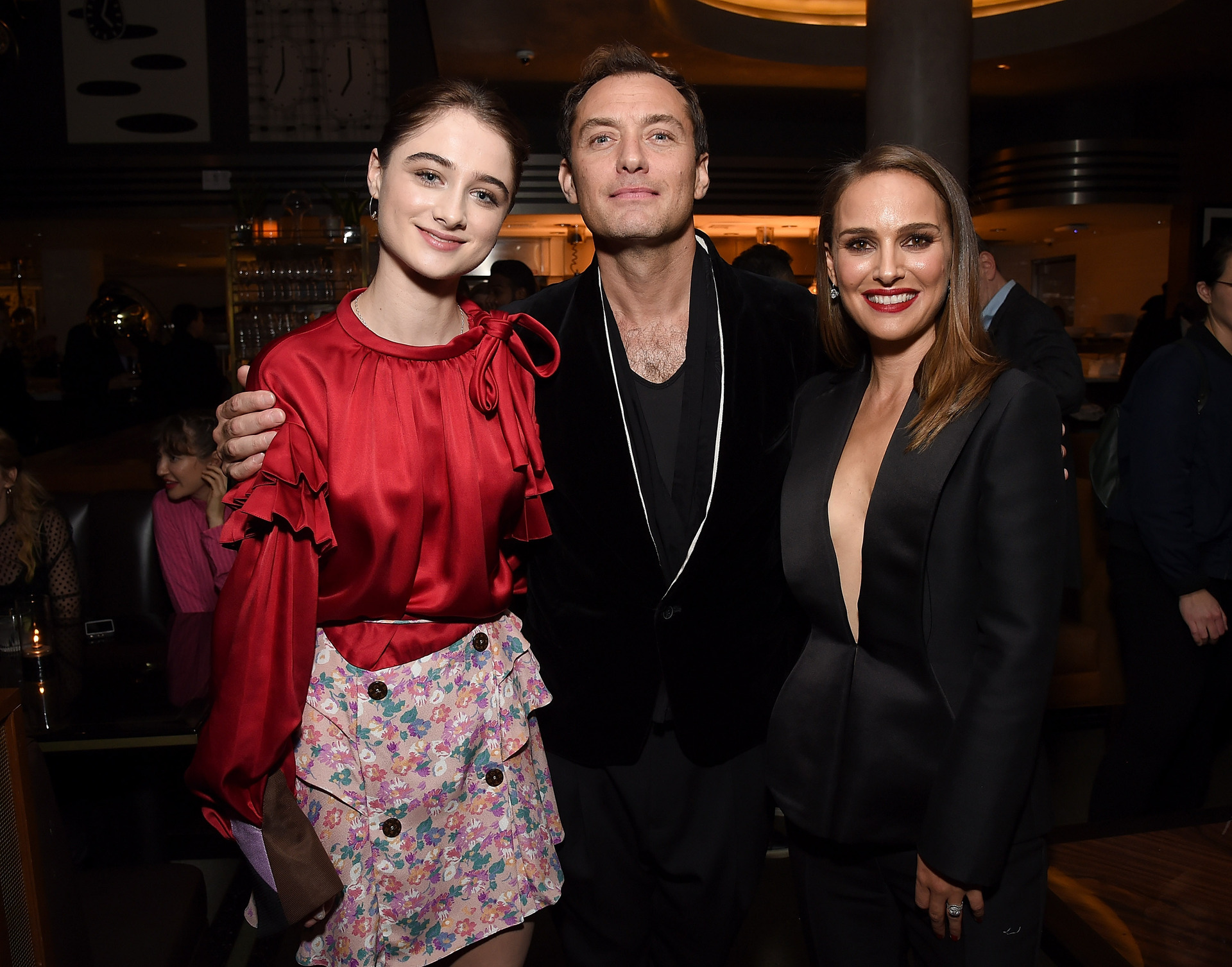 Raffey Cassidy, Jude Law, and Natalie Portman. Photo / Getty Images.