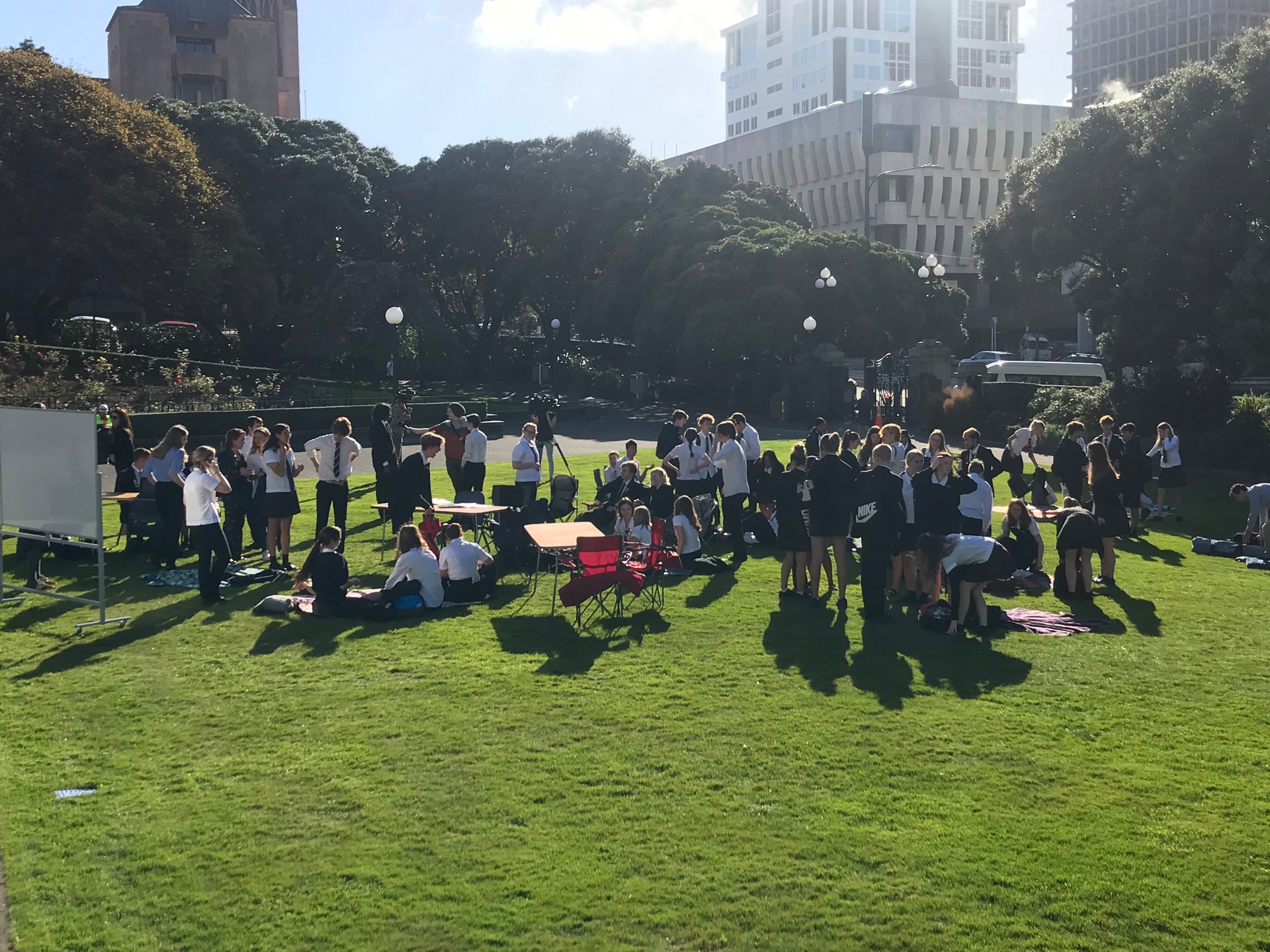 Students setting up at the protest / Photo Katie Harris