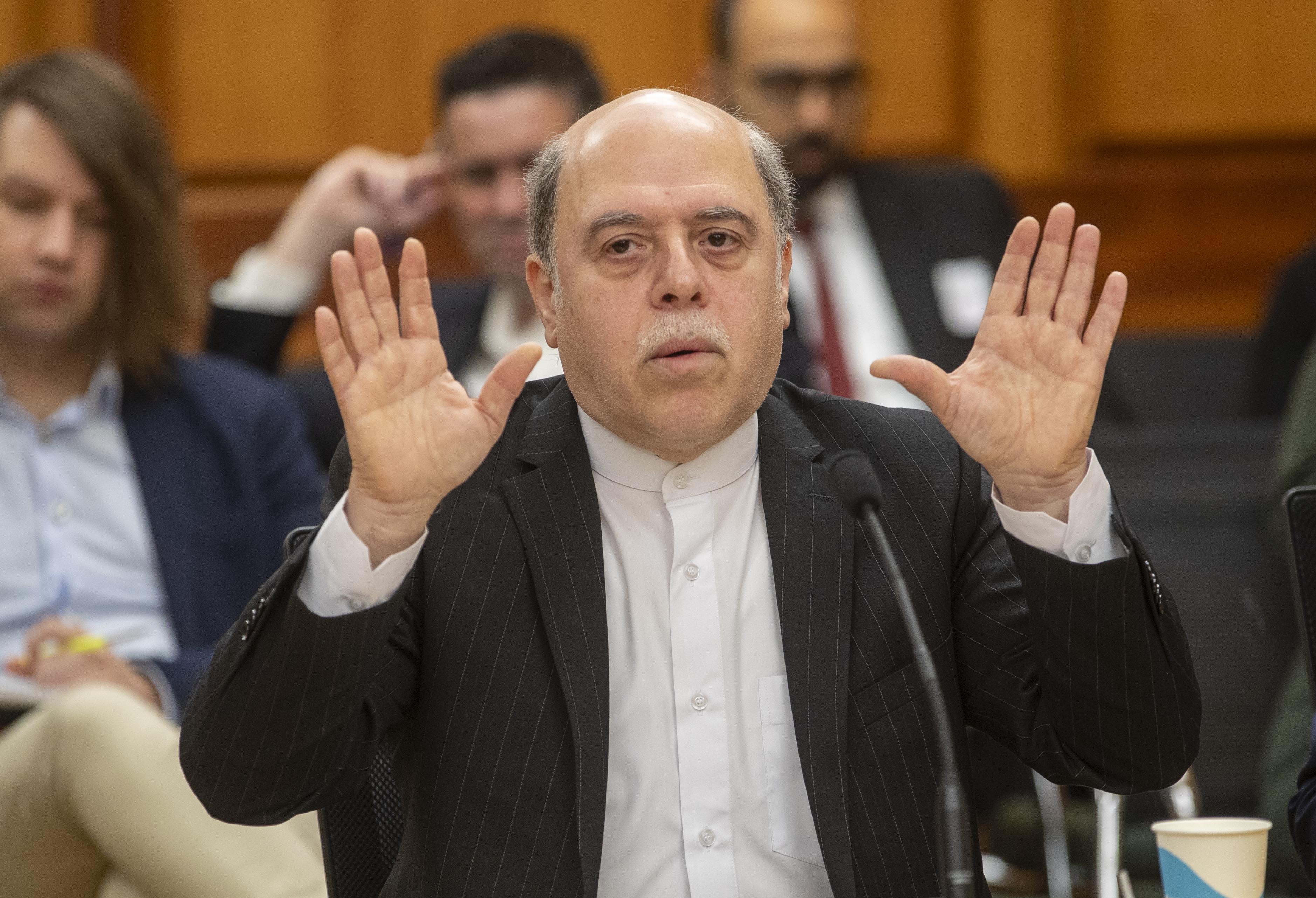 Iranian ambassador Reza Nazar Ahari during his appearance before the Foreign Affairs, Defence and Trade select committee. Photo / Mark Mitchell