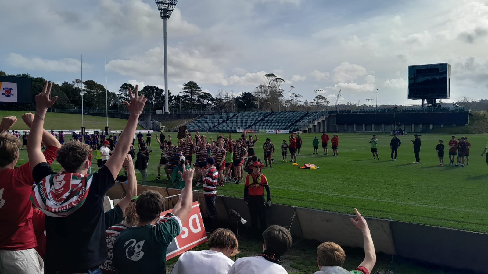 Westlake celebrate their win in the North Harbour final. Photo / Bruce Holloway