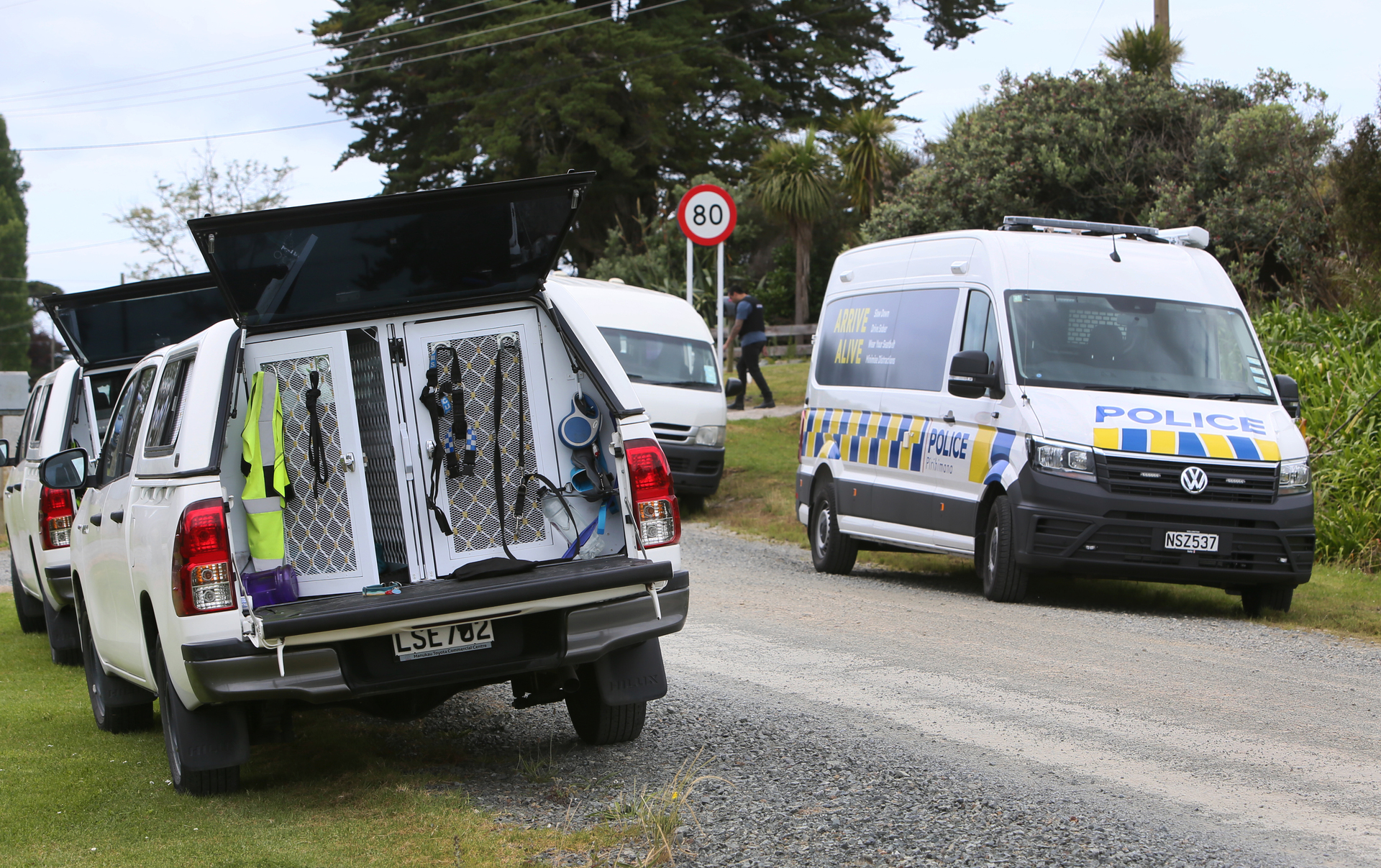 Police and Customs at a joint drug bust - Operation Freya - in Bream Bay on Friday which uncovered a large drug haul.