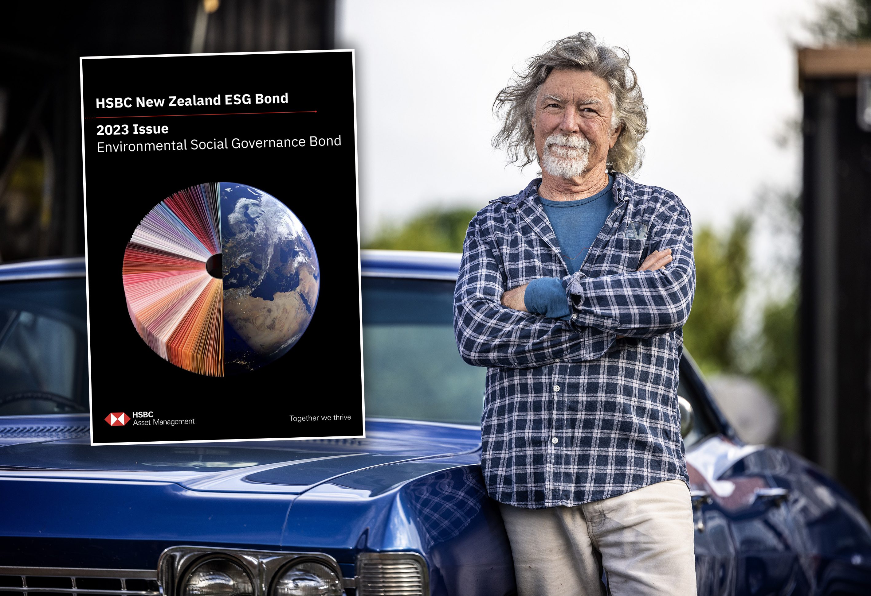 Chris Hawkings lost $150,000 in February as part of an elaborate scam where he thought he was investing in government-backed bonds (brochure inset) to finance an offshore wind farm, but it was all a hoax. Photo / Mike Scott